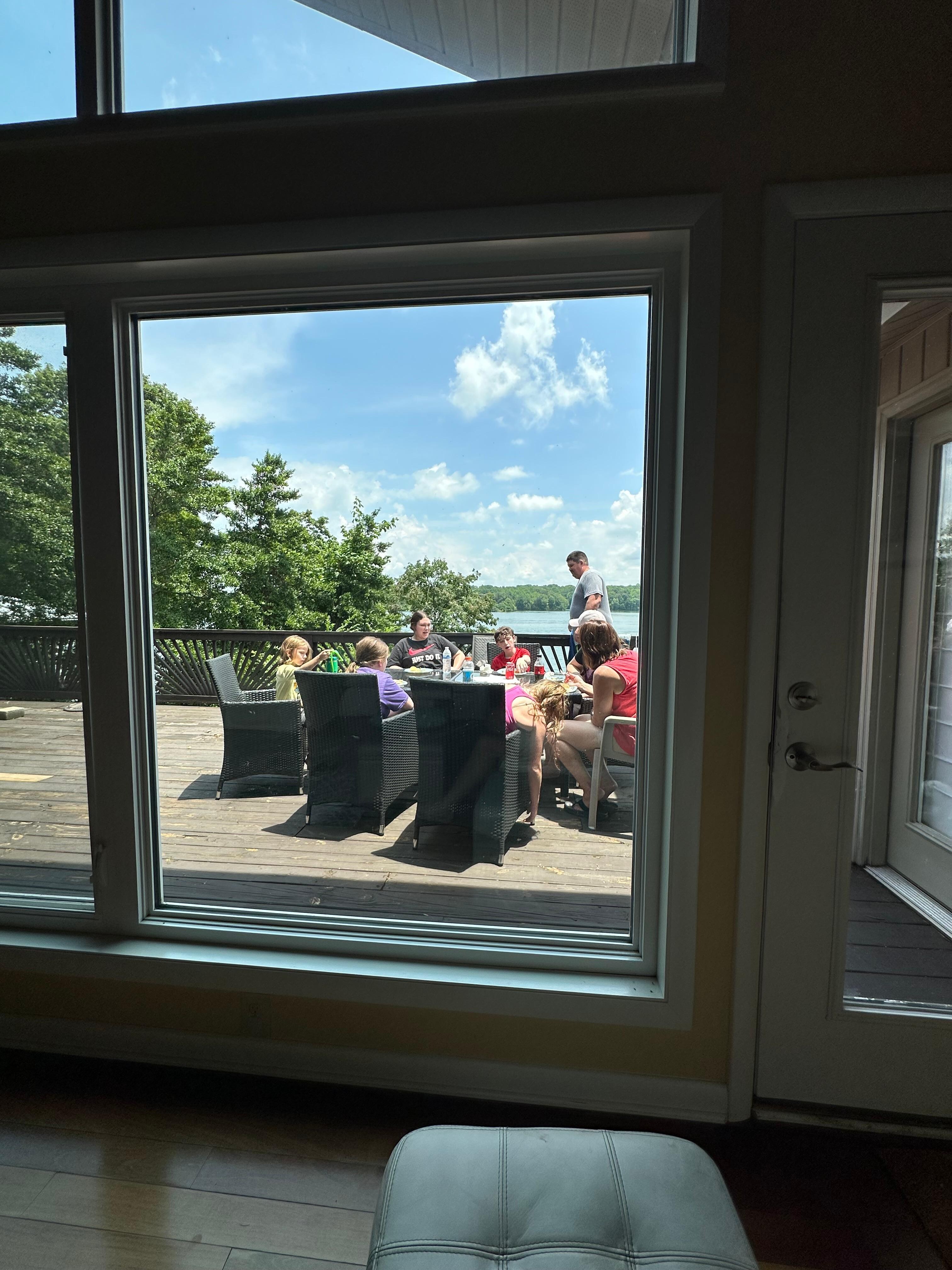 Family Outside on Deck