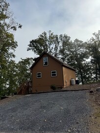 Driving up to cabin