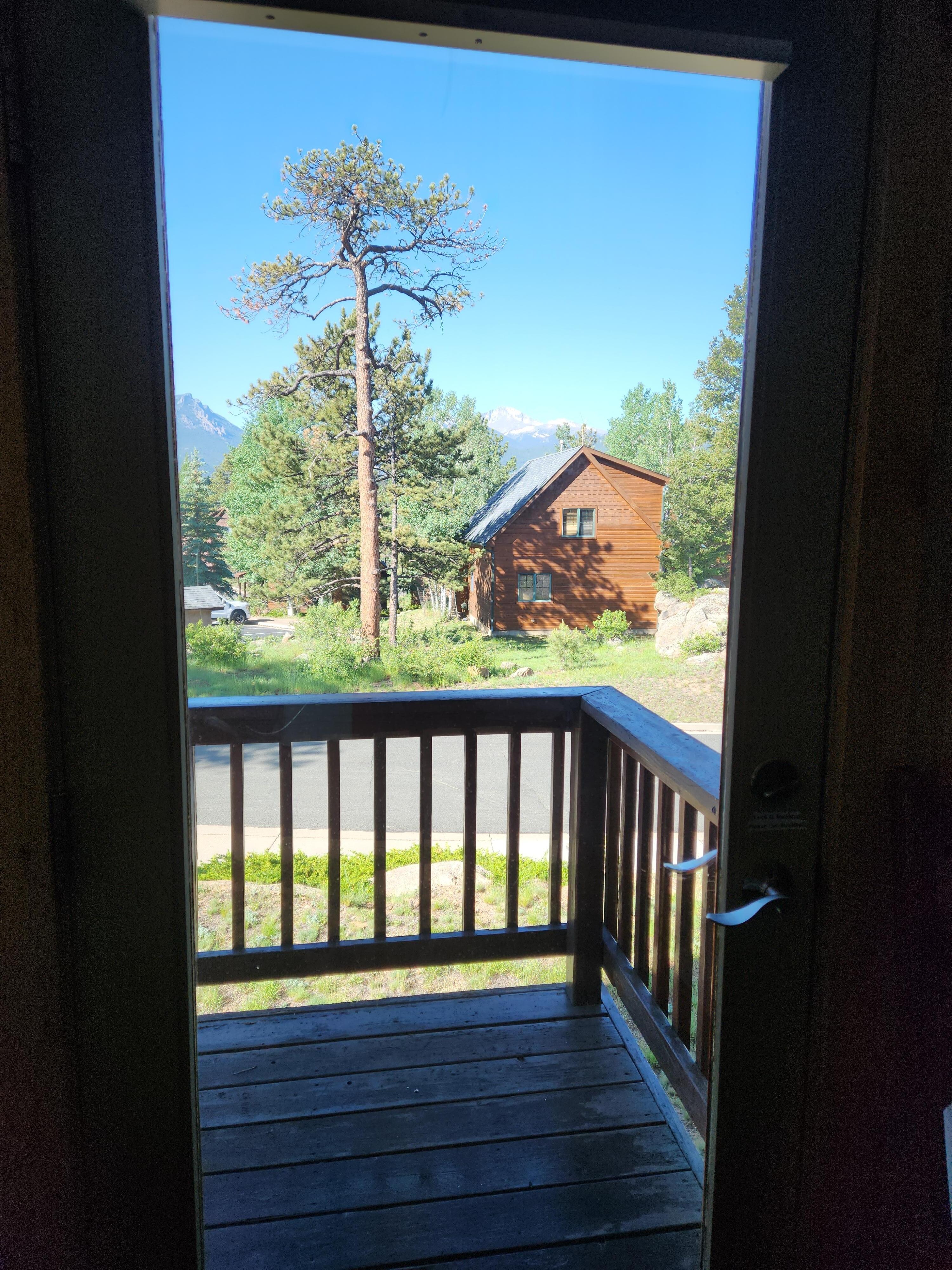 View from inside kitchen.