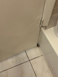 Door trim in bathroom