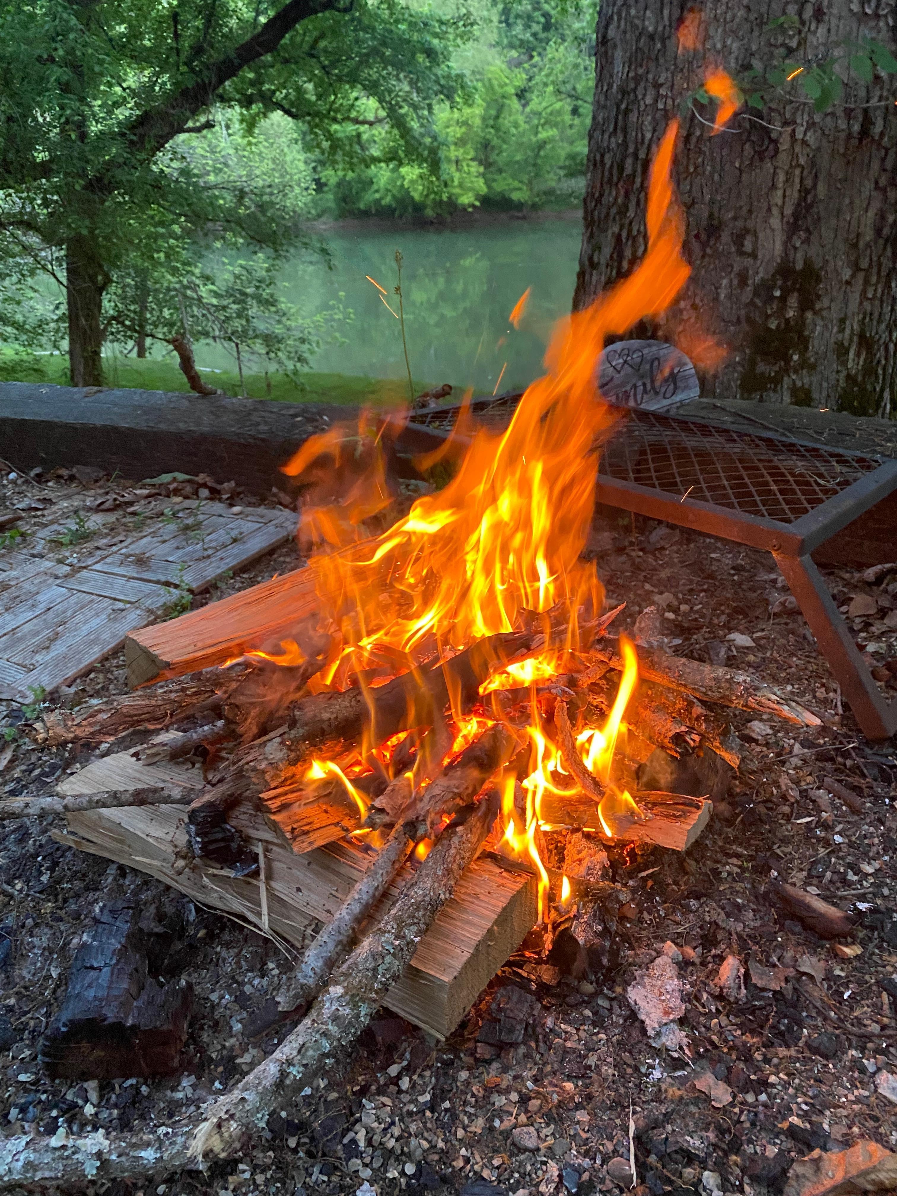 Firepit and river