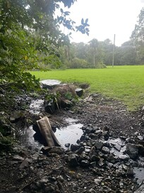 Park that backs onto property, including little stream