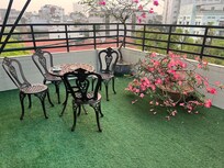 Top floor suite has a large patio