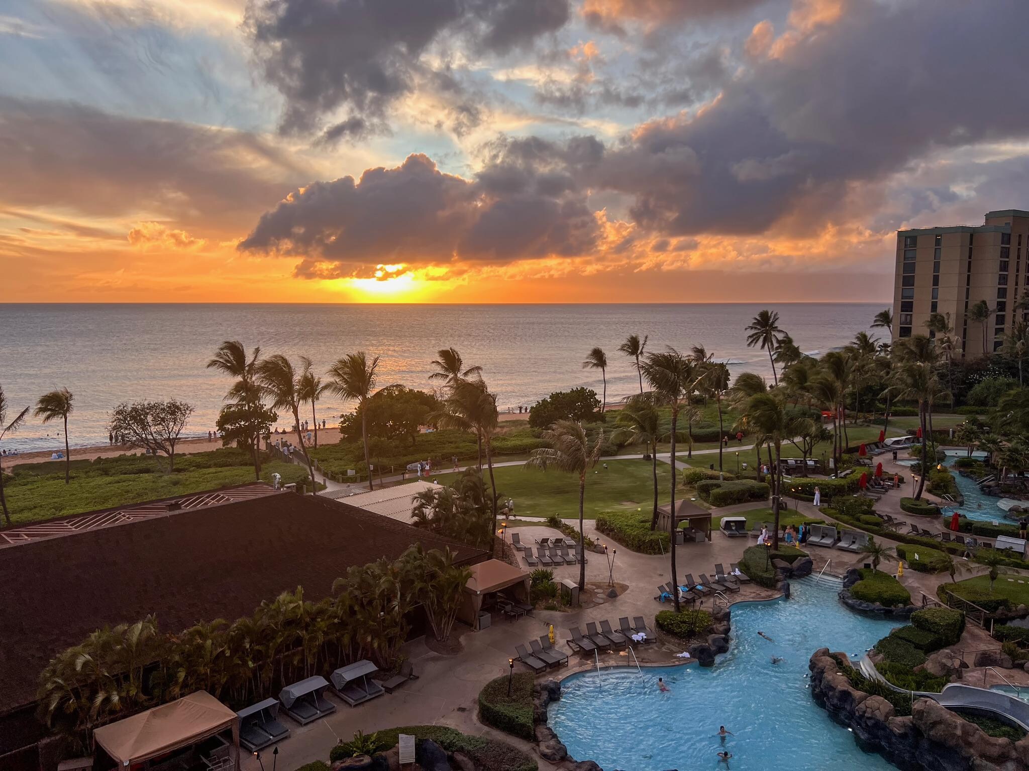 sunset view from the lanai