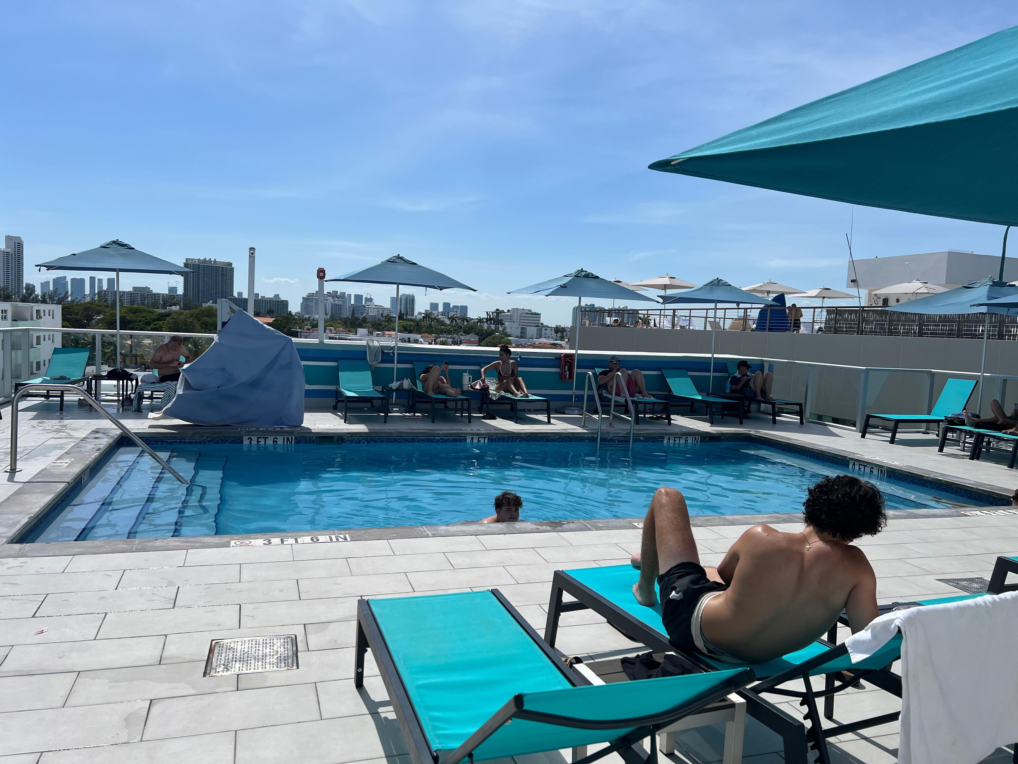 Beautiful view at the rooftop pool just behind the hotel