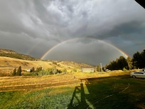 A double rainbow viewed from the Cabin.