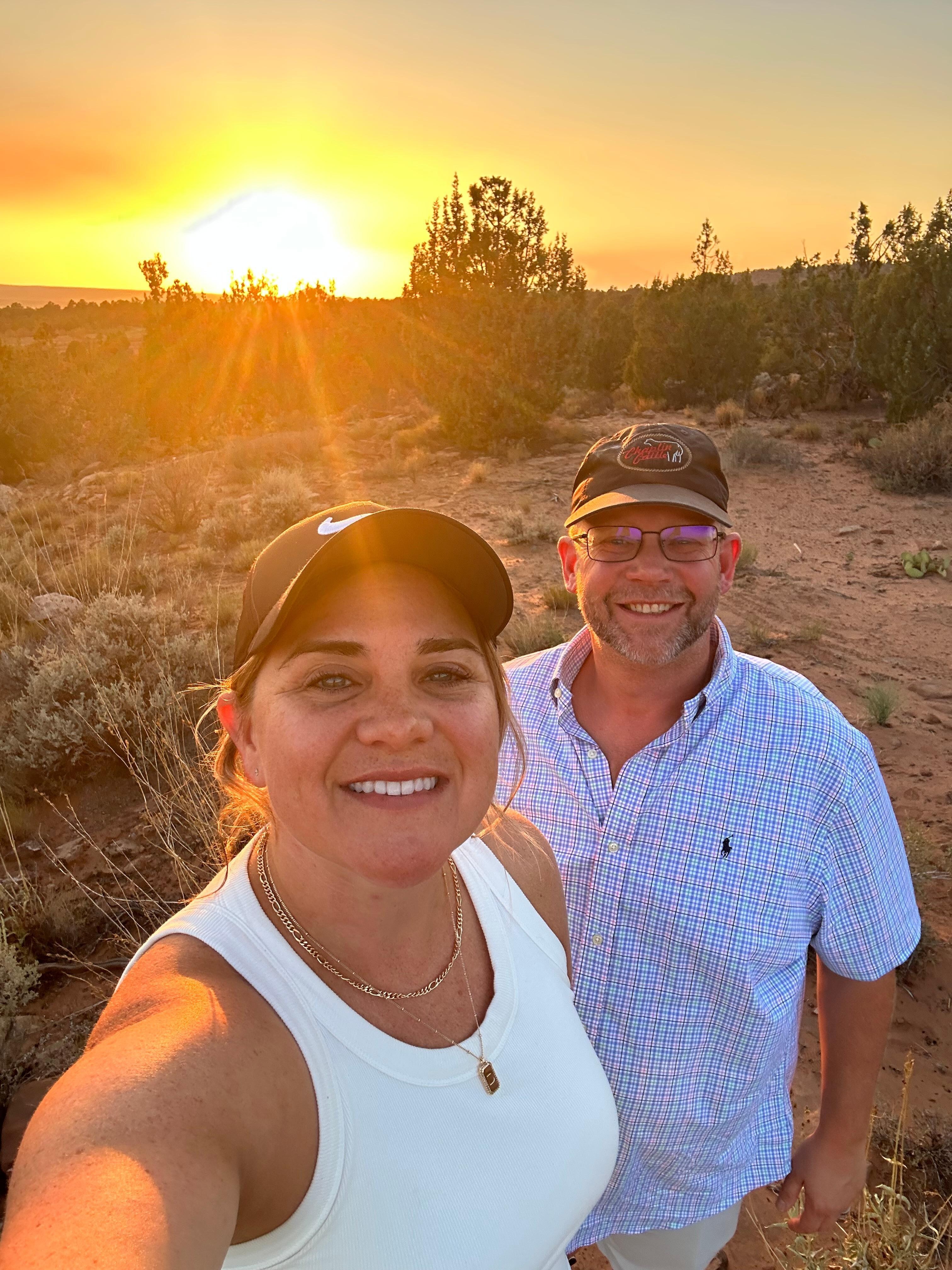 Walking the trail together and seeing this sunset was incredible! 