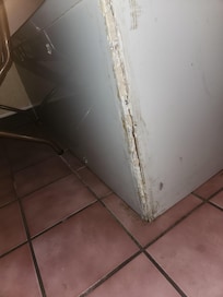 broken jacuzzi foundation (probably mold inside crack)