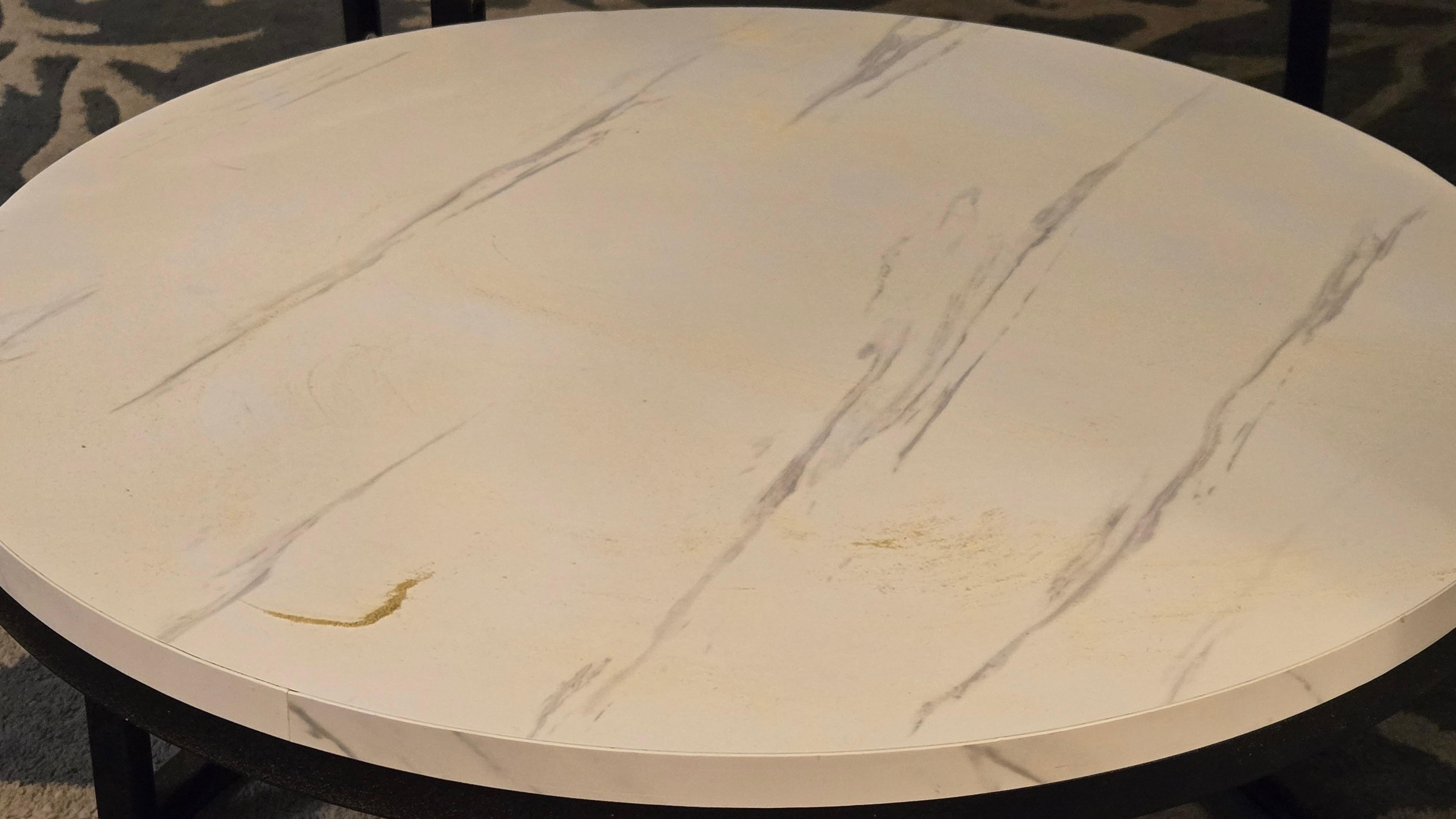 Dirty/sandy tabletops. Can't see all of the sand in the picture but it was covered.