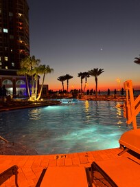 Sunset from the large pool deck