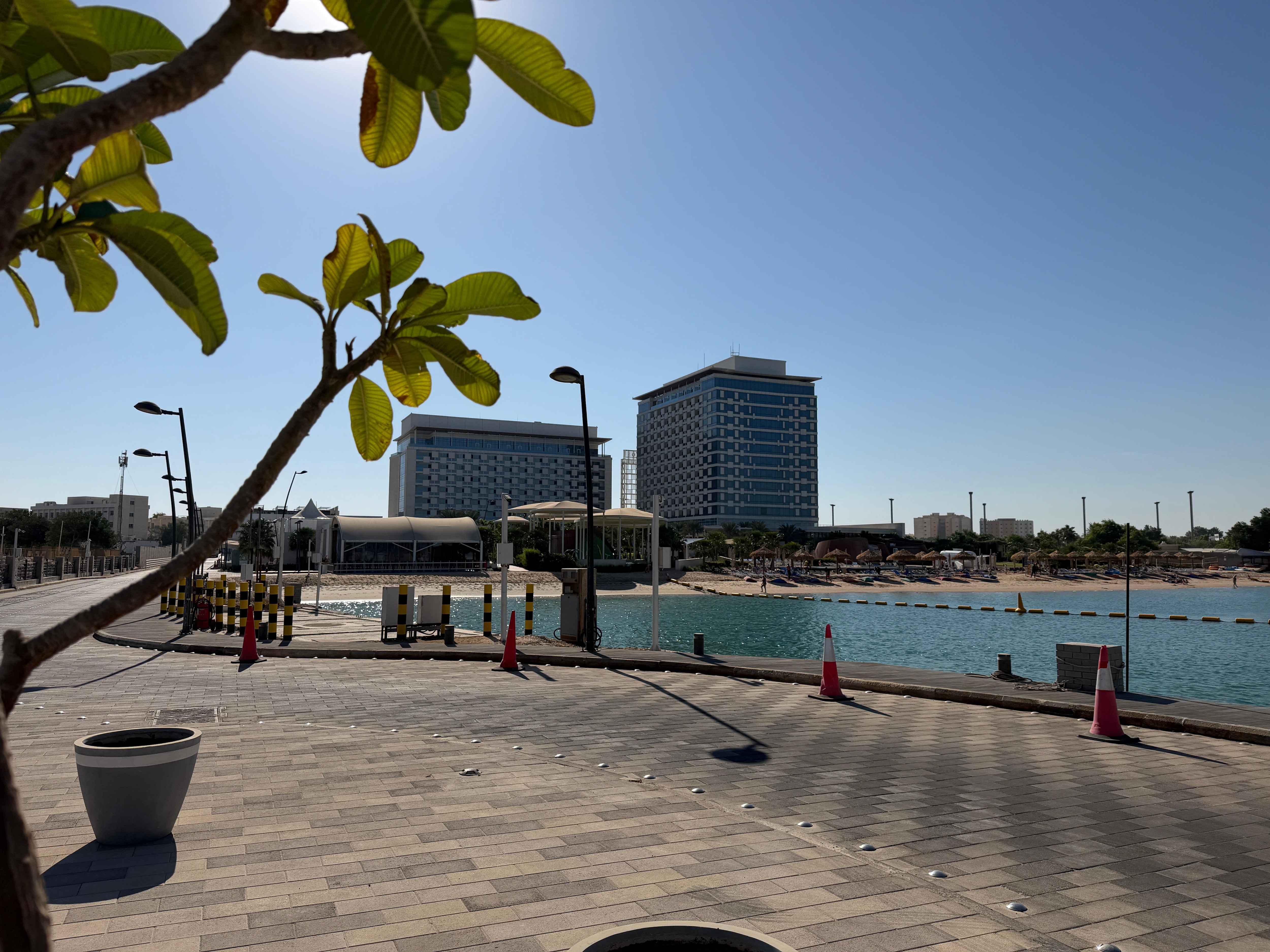 hotel pictured from the marina