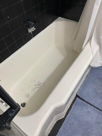 Shower in very poor condition.