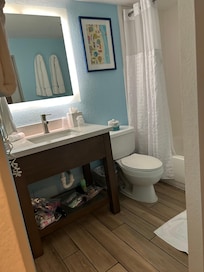 Bathroom decent size and in nice shape.