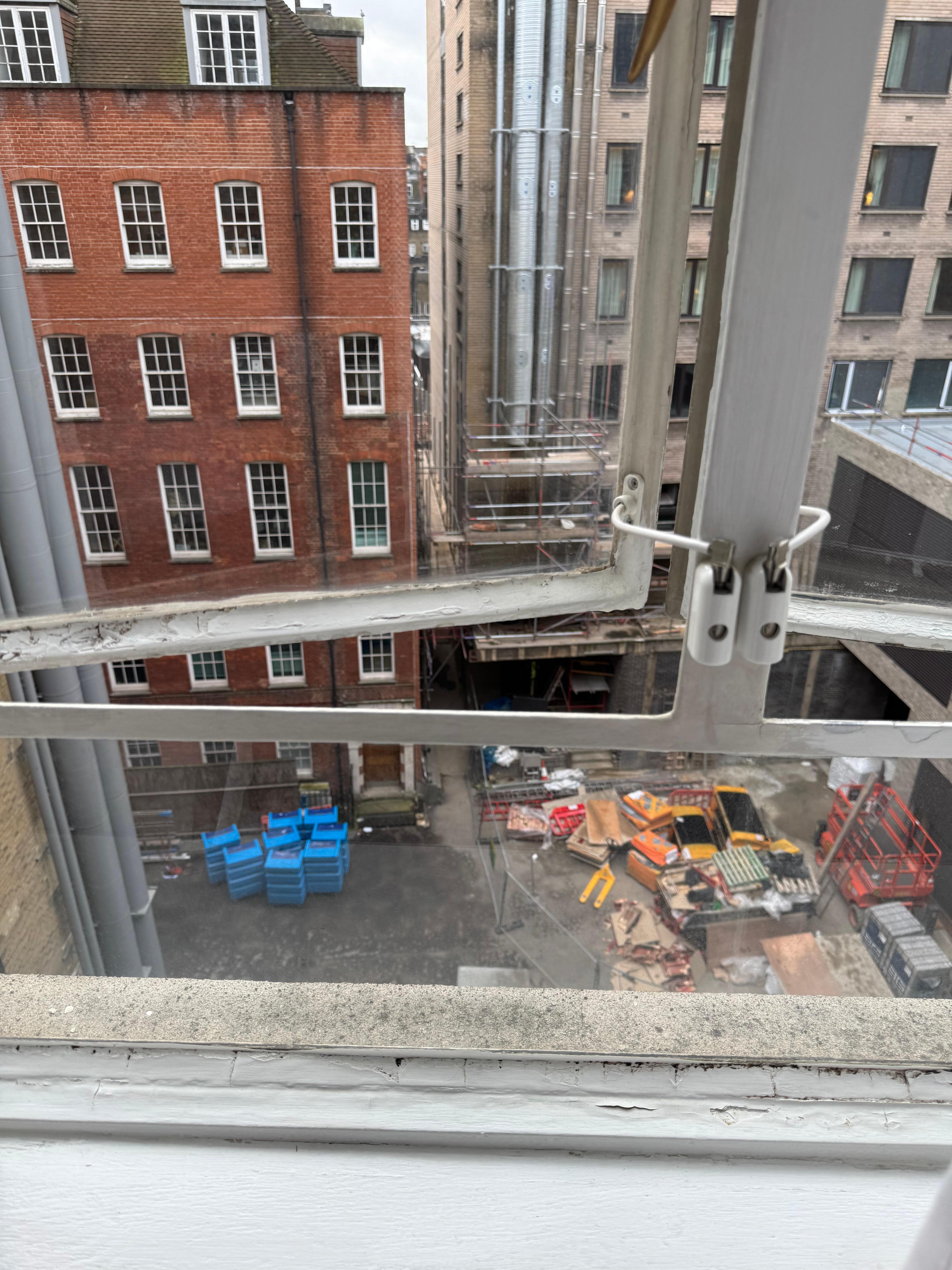 View from the room, look what poor condition the windows are