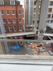 View from the room, look what poor condition the windows are