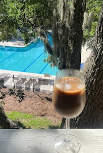 View from the balcony with my morning cold coffee