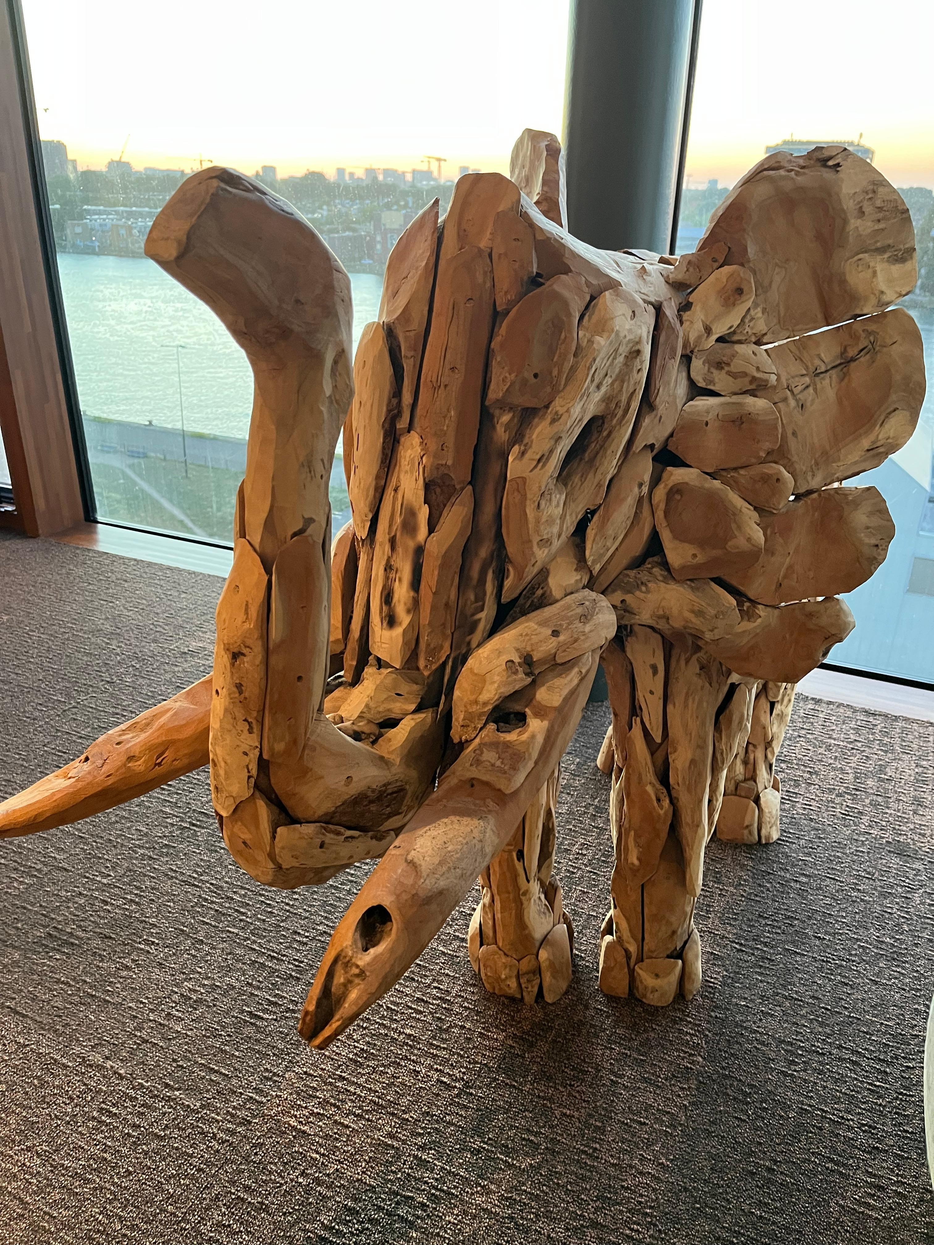 Sculpture in the rooftop bar.