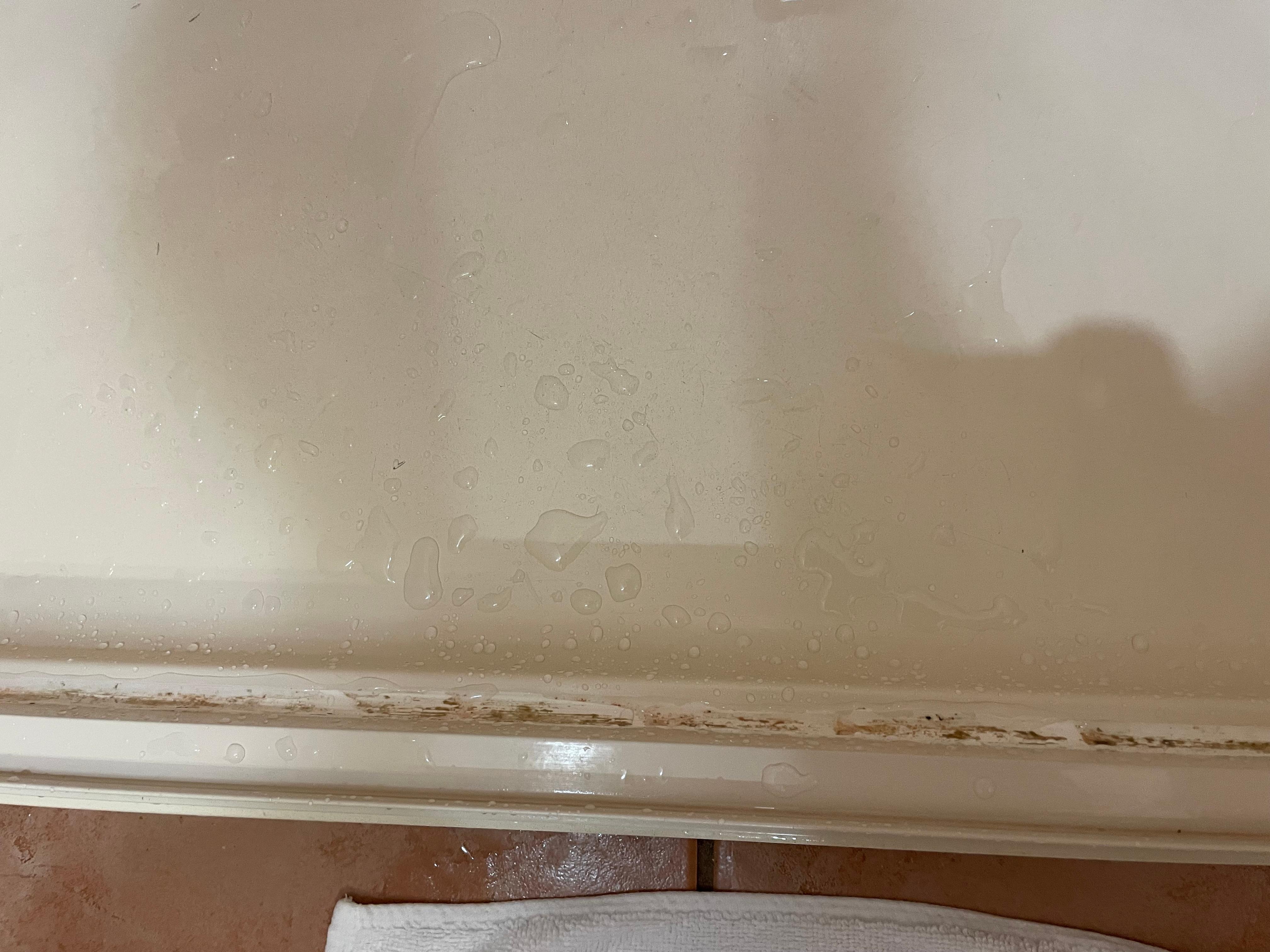 Simply hasnt been cleaned  shower tap also dripped black so obviously needed new washers 