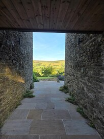 Walkway between the two buildings.