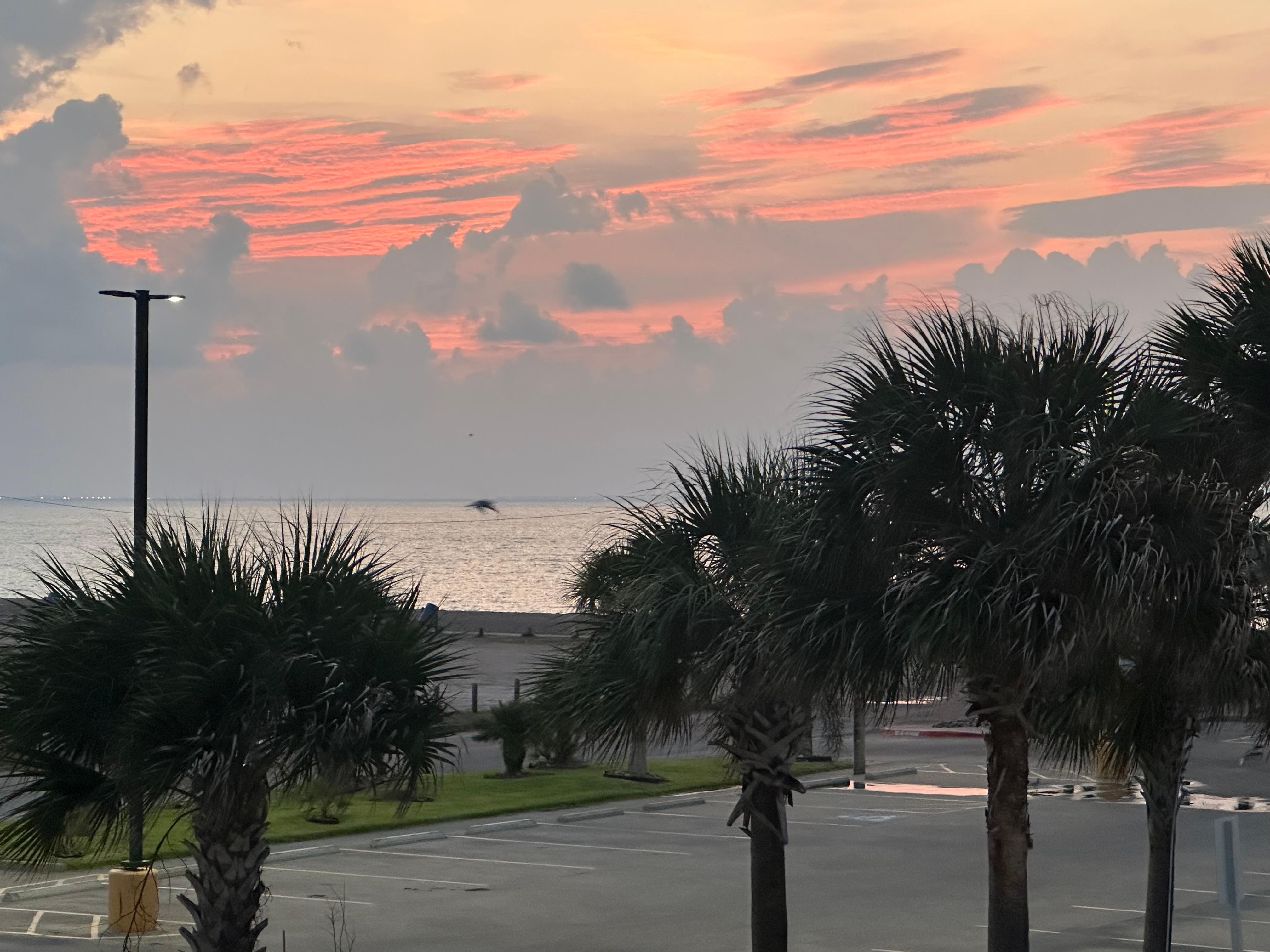 Sunrise over the bay from our room.