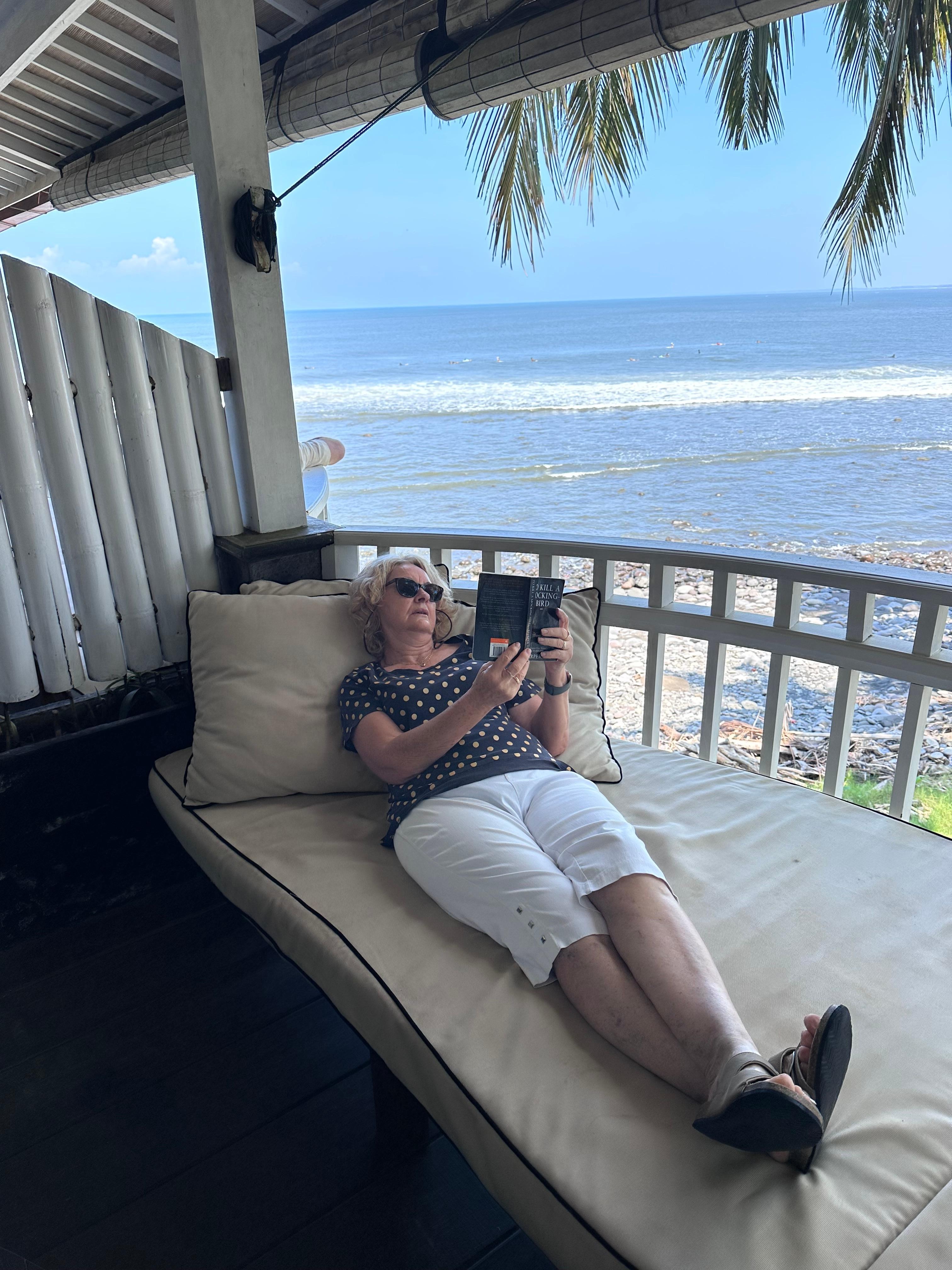 Relaxing on the balcony