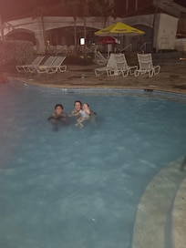 Pool area open at night
