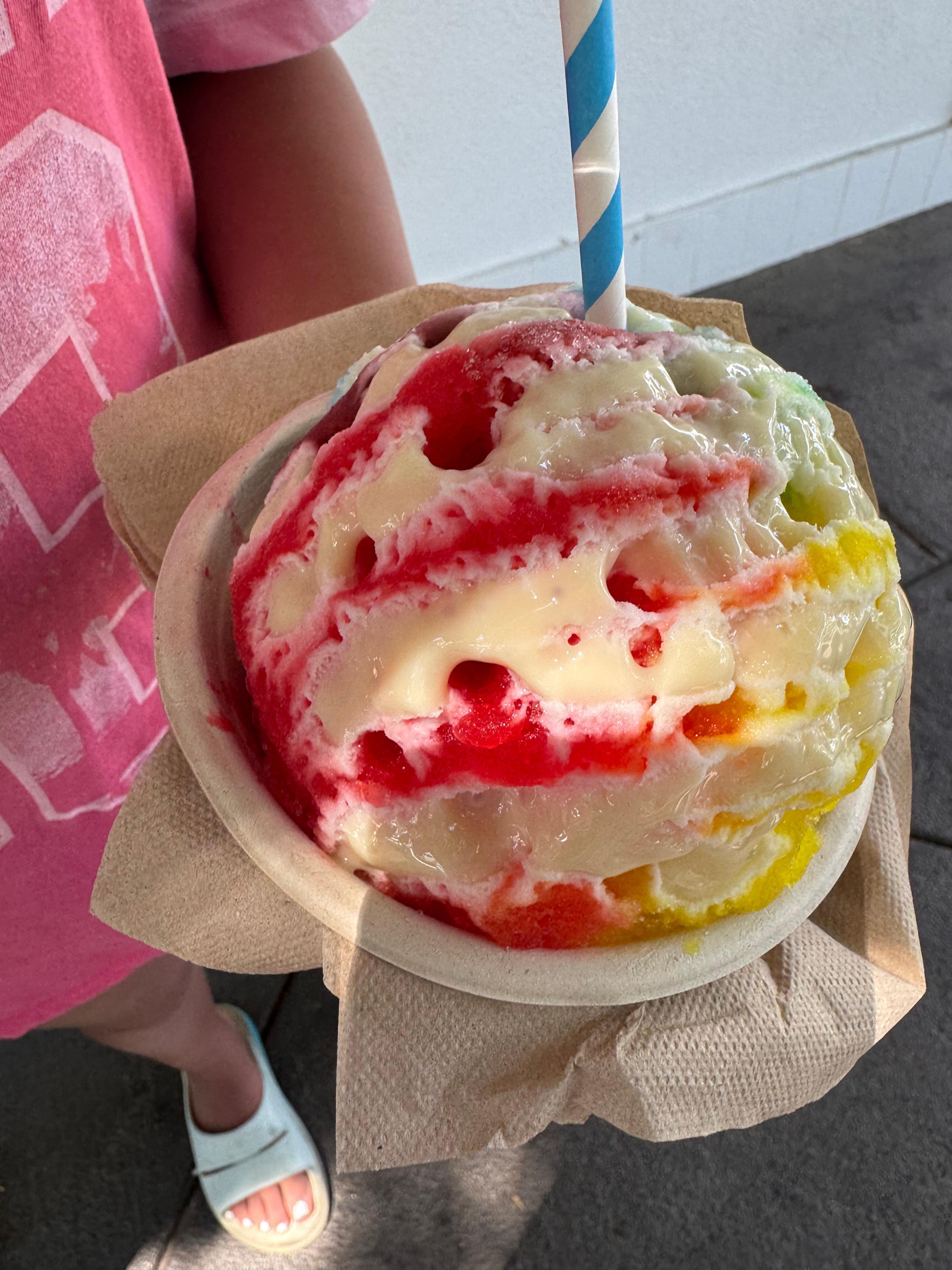 Shaved ice from Original Big Island Shaved Ice near by in the Kings Shops