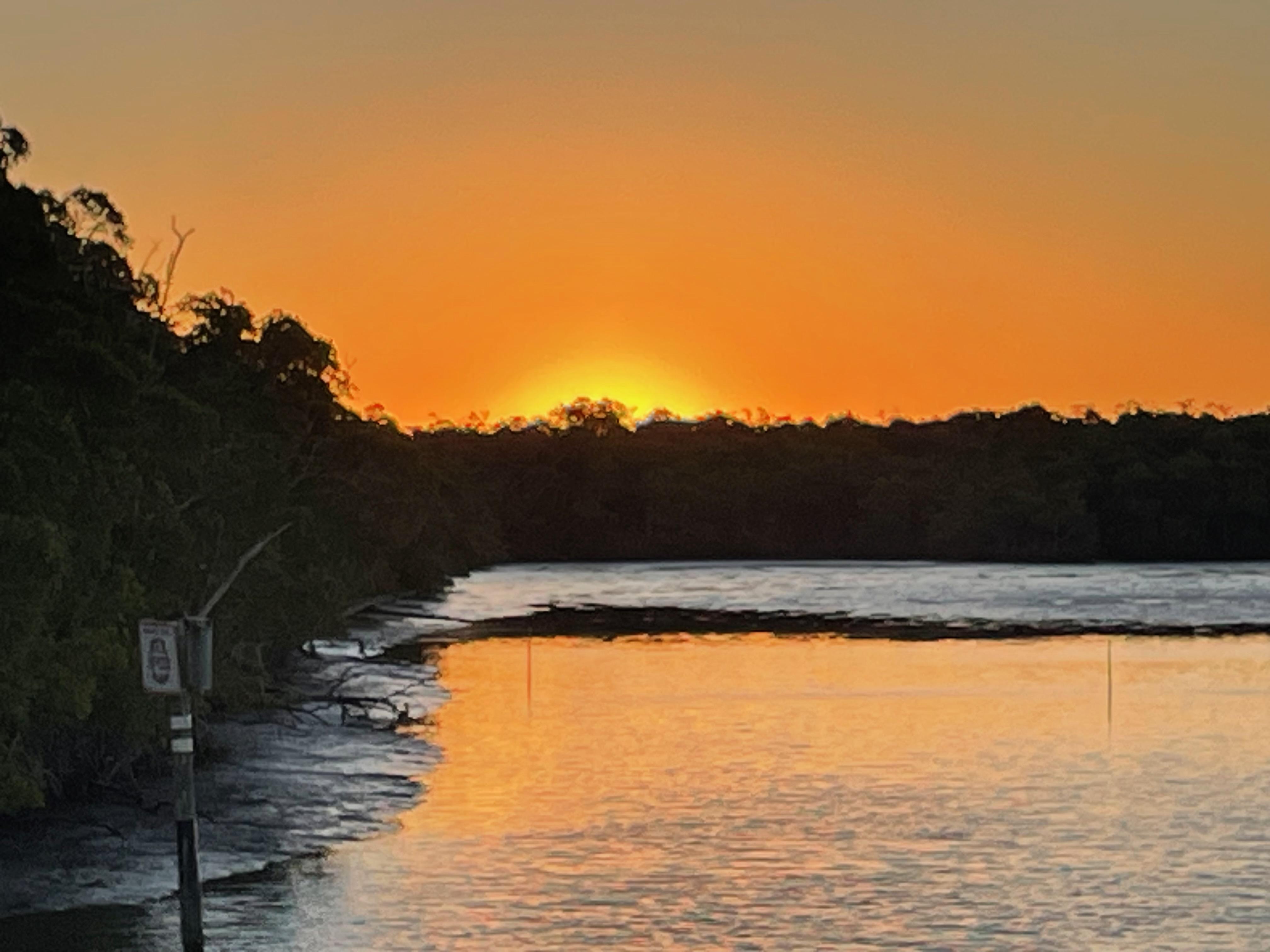 Sunrise from the cabin deck.