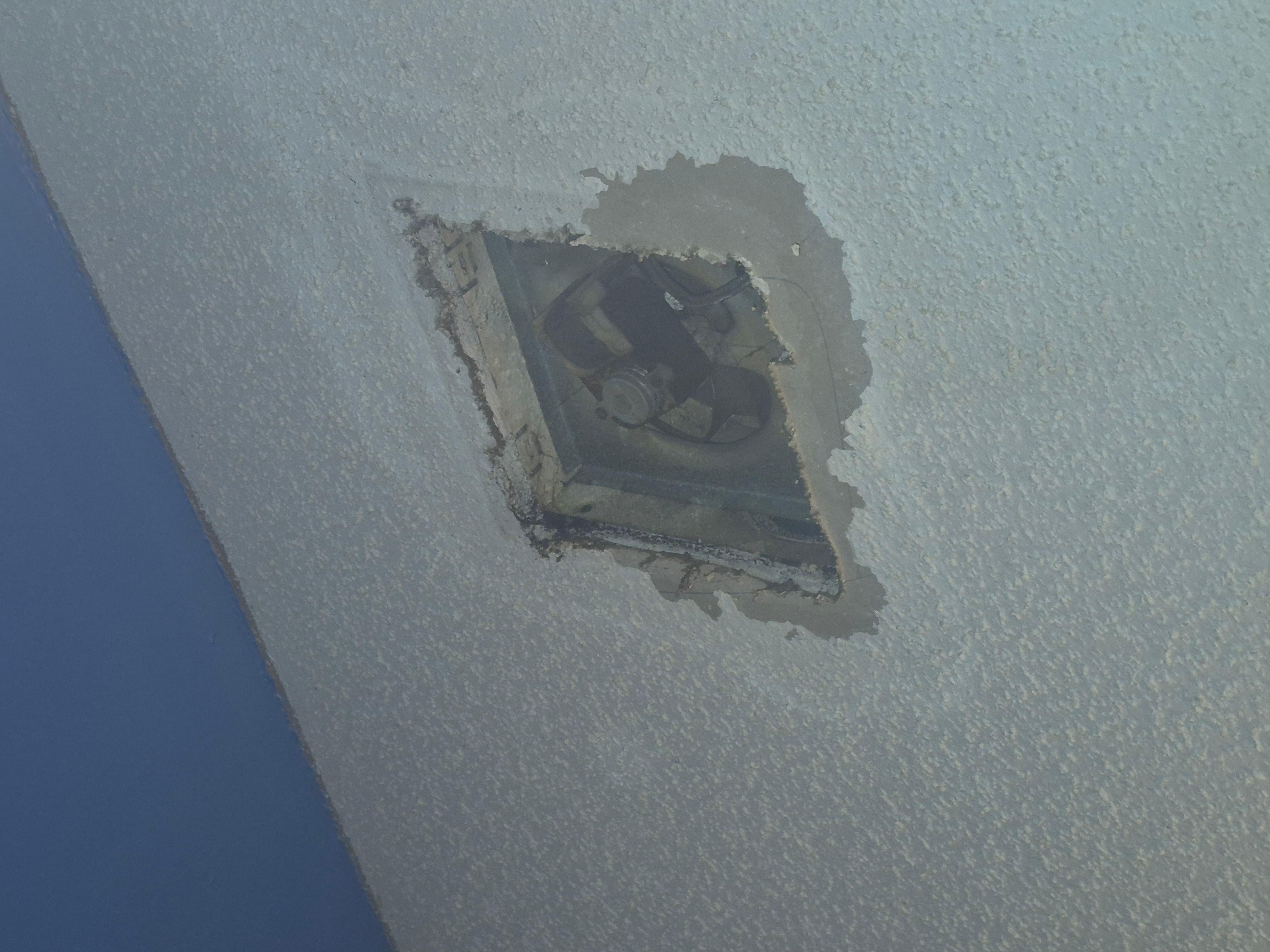 Oh the ceiling in the bathroom. I think they were going for a vent..failed big time