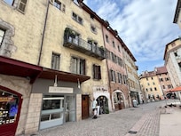 Sad to leave. Front door entrance. The balcony above