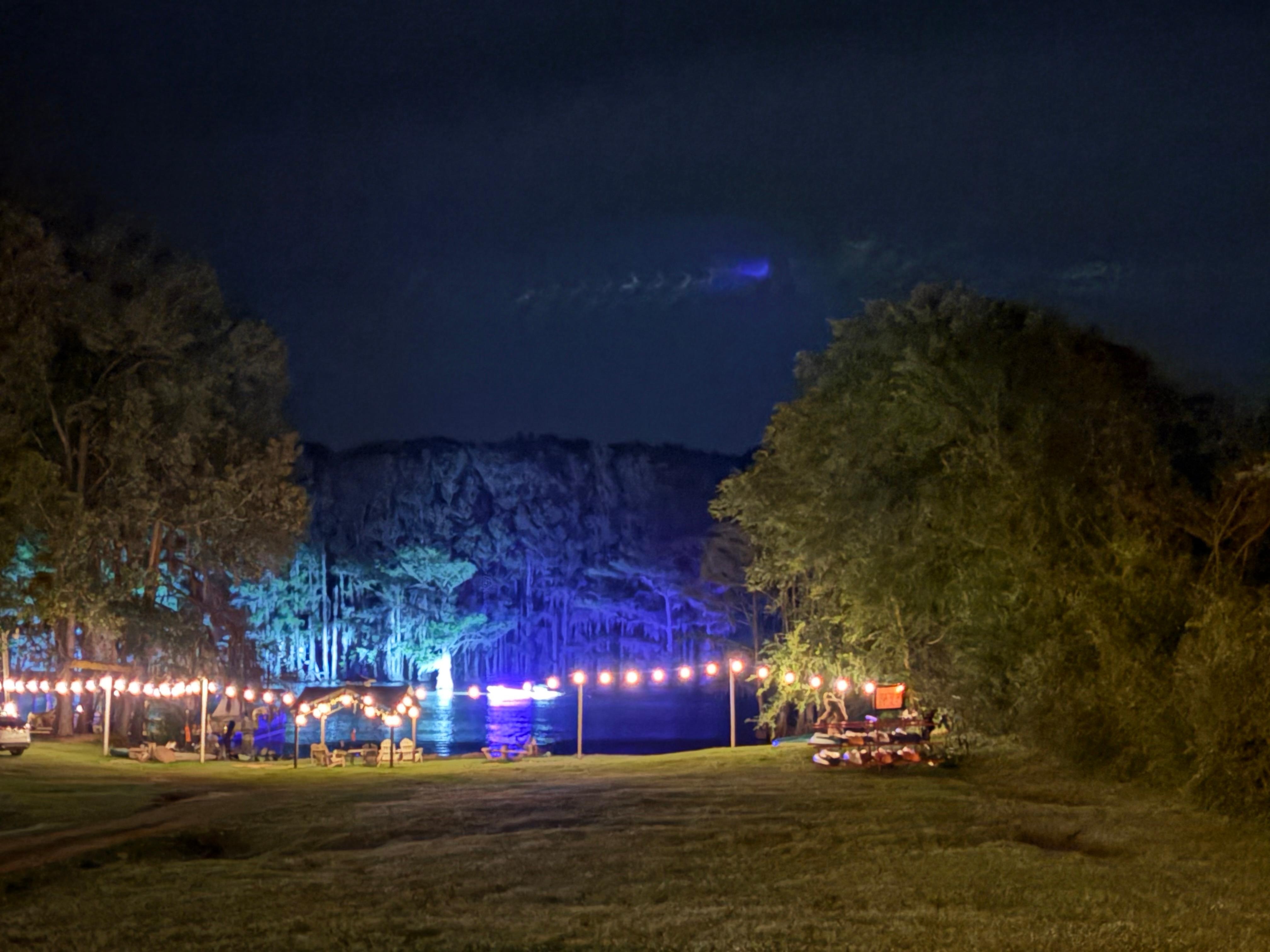 Night time look from room to Caddo 