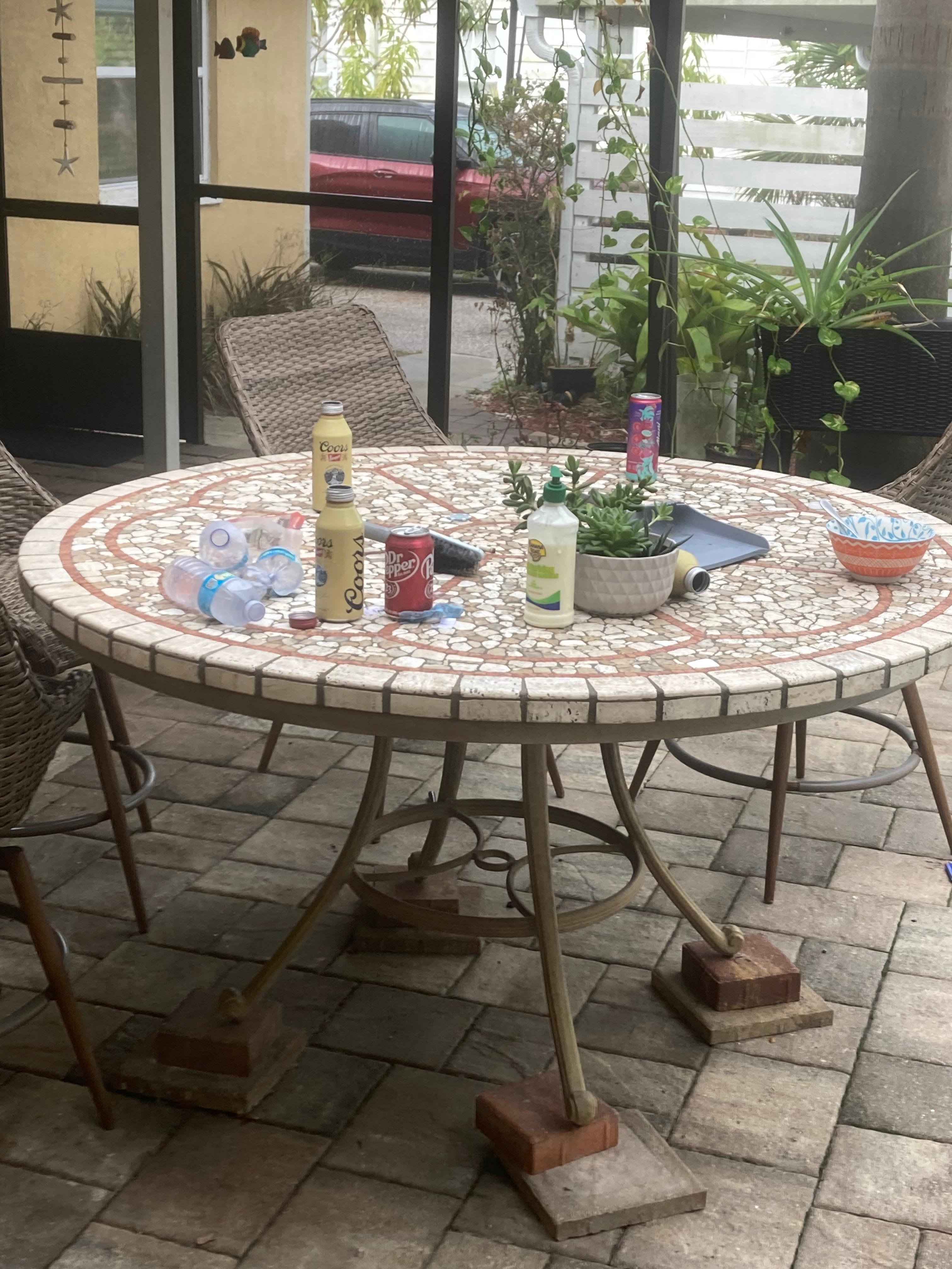 This is what we saw in the morning when we went to use the patio. 