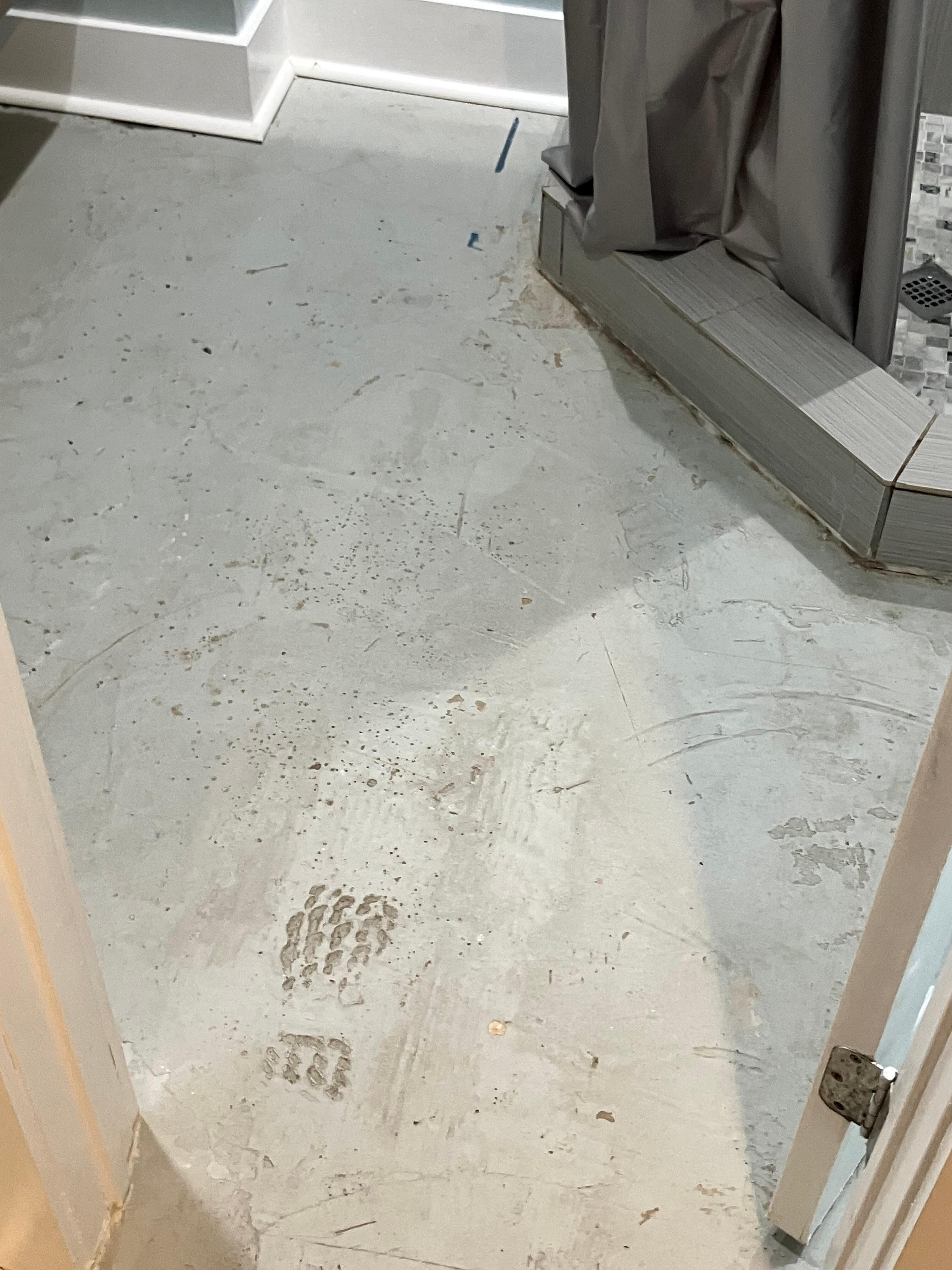 Dirty concrete in bathroom