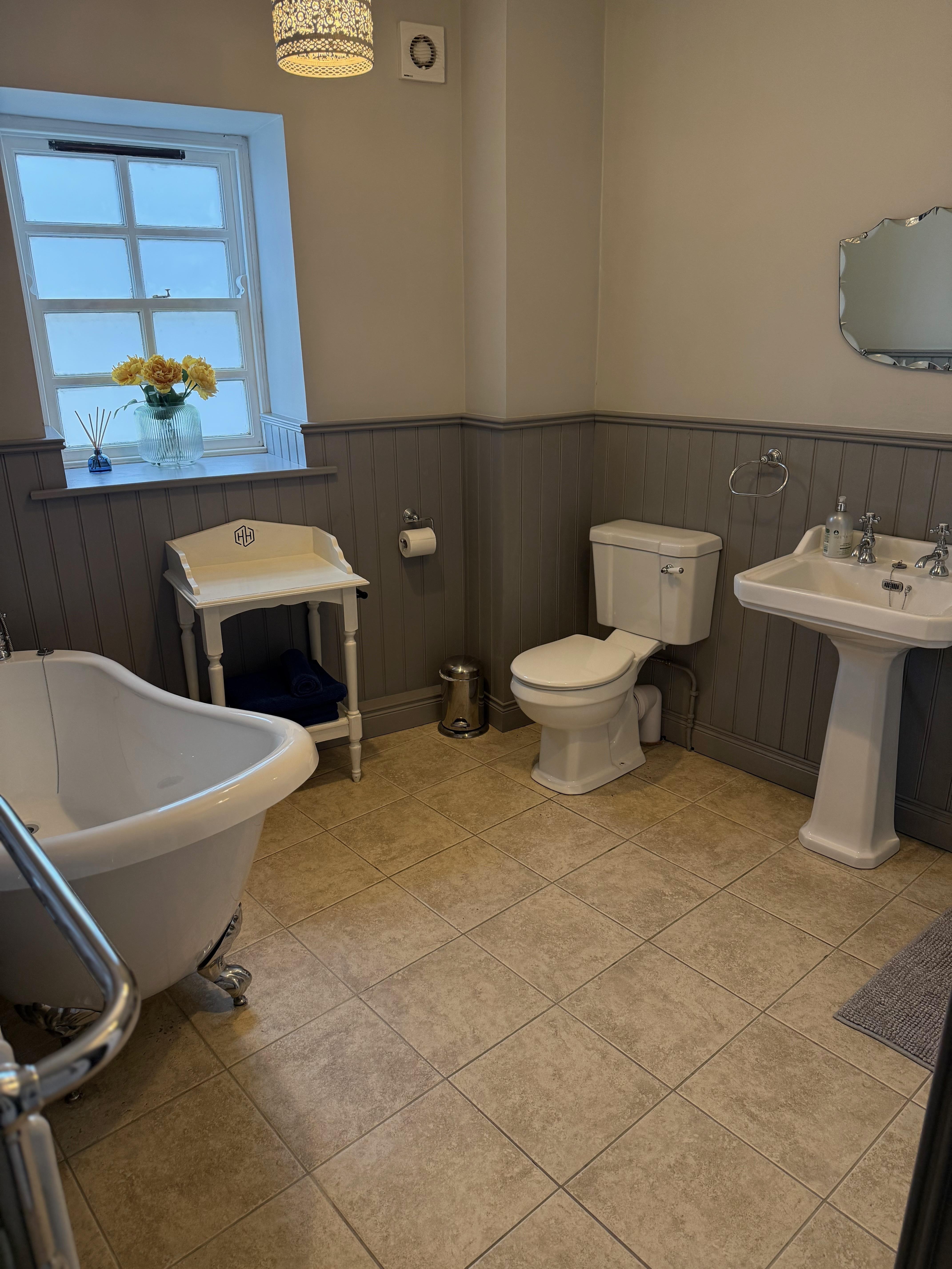 LOVED this bathroom....even if bathrooms in Ireland don't have outlets in them!