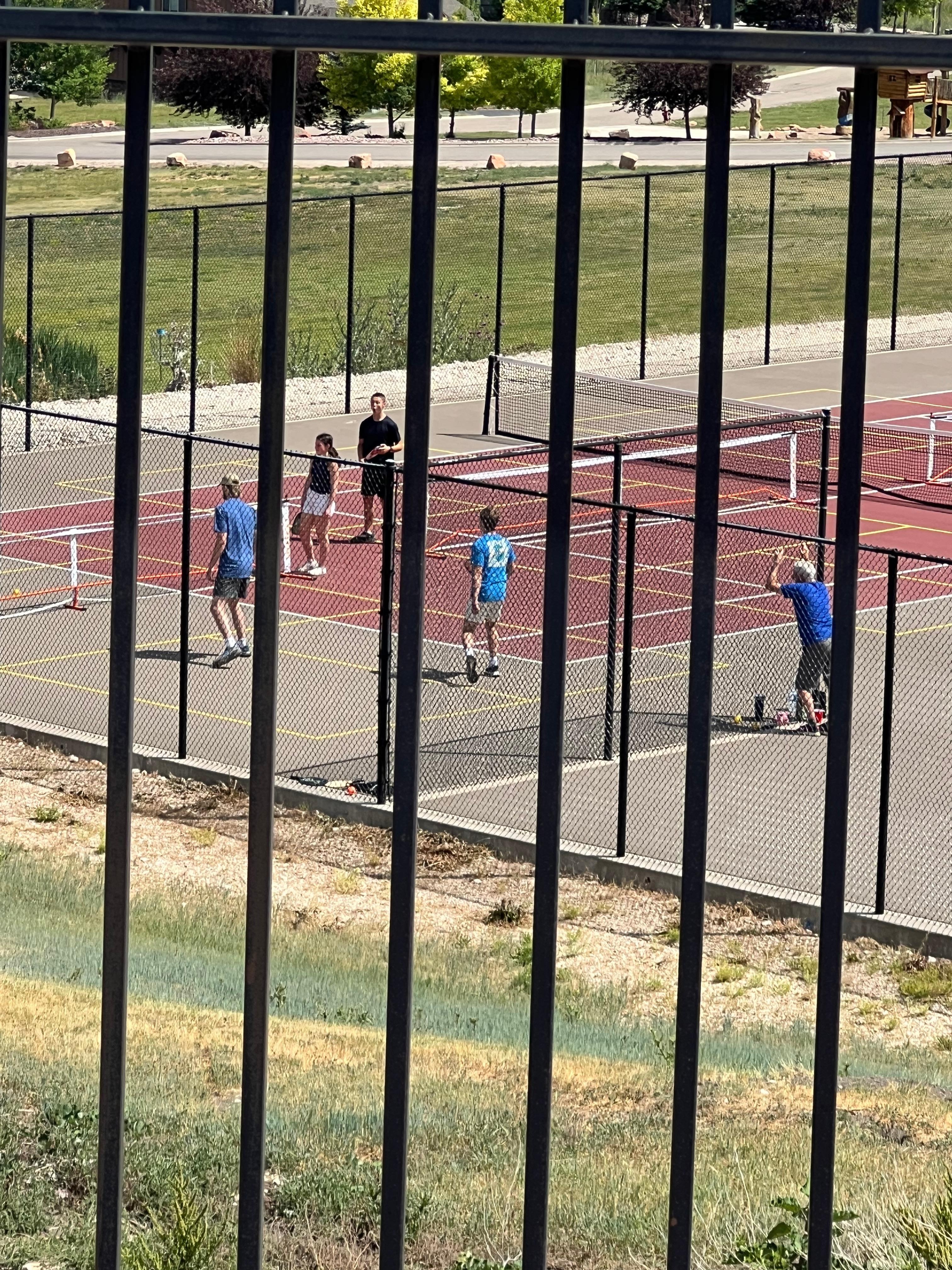 View of Pickleball Courts from 2nd pool