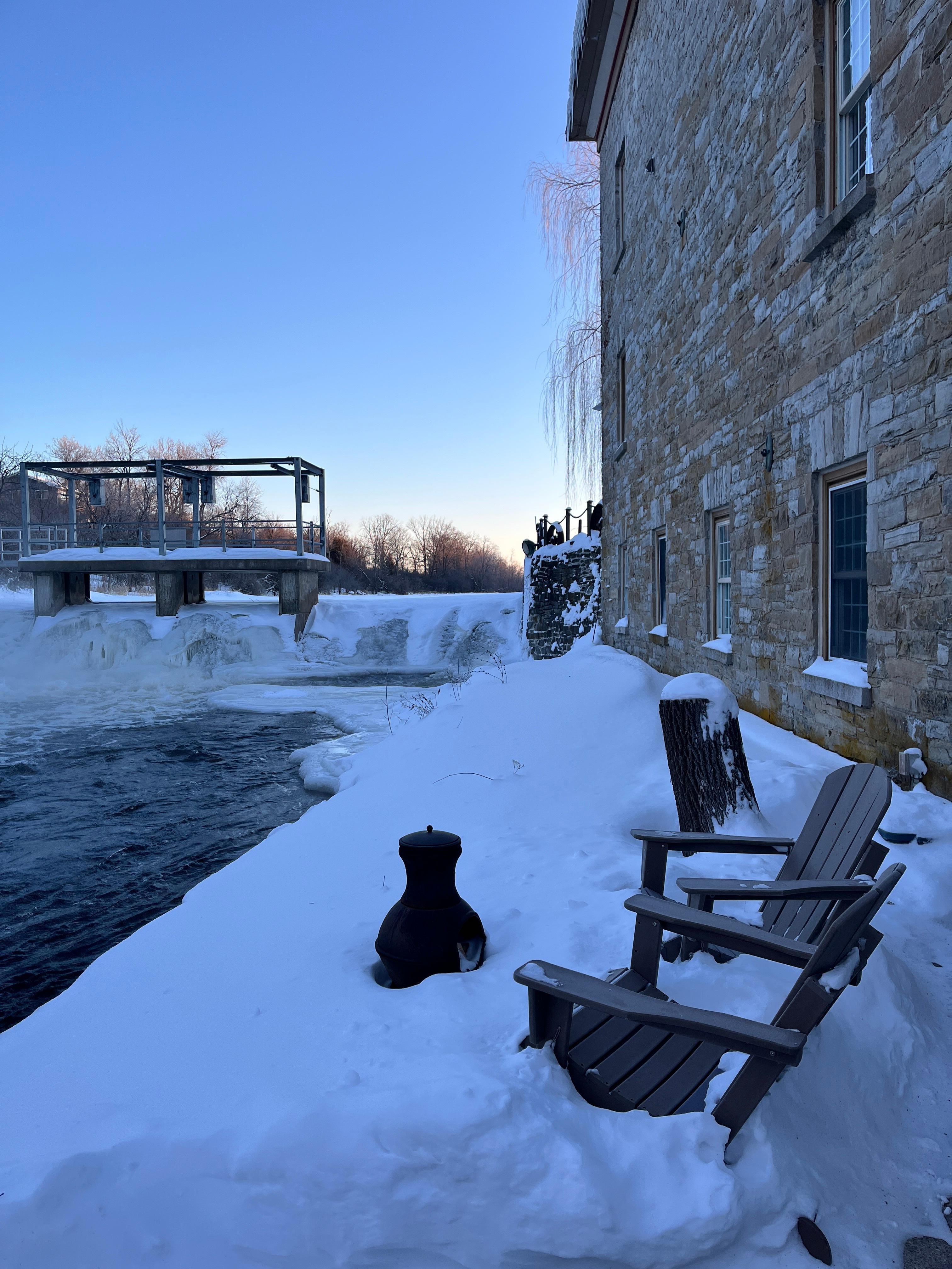 Sunrise at the falls in february