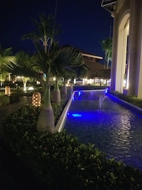 Water display outside lower lobby bar