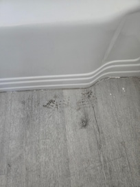 Shoe prints by the shower