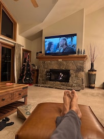 Large screen TV in the living room