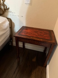 King bed frame, and wall