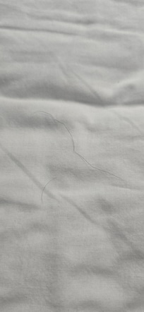 Hair on wrinkled sheets