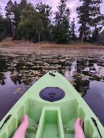 Morning kayaking around the lake