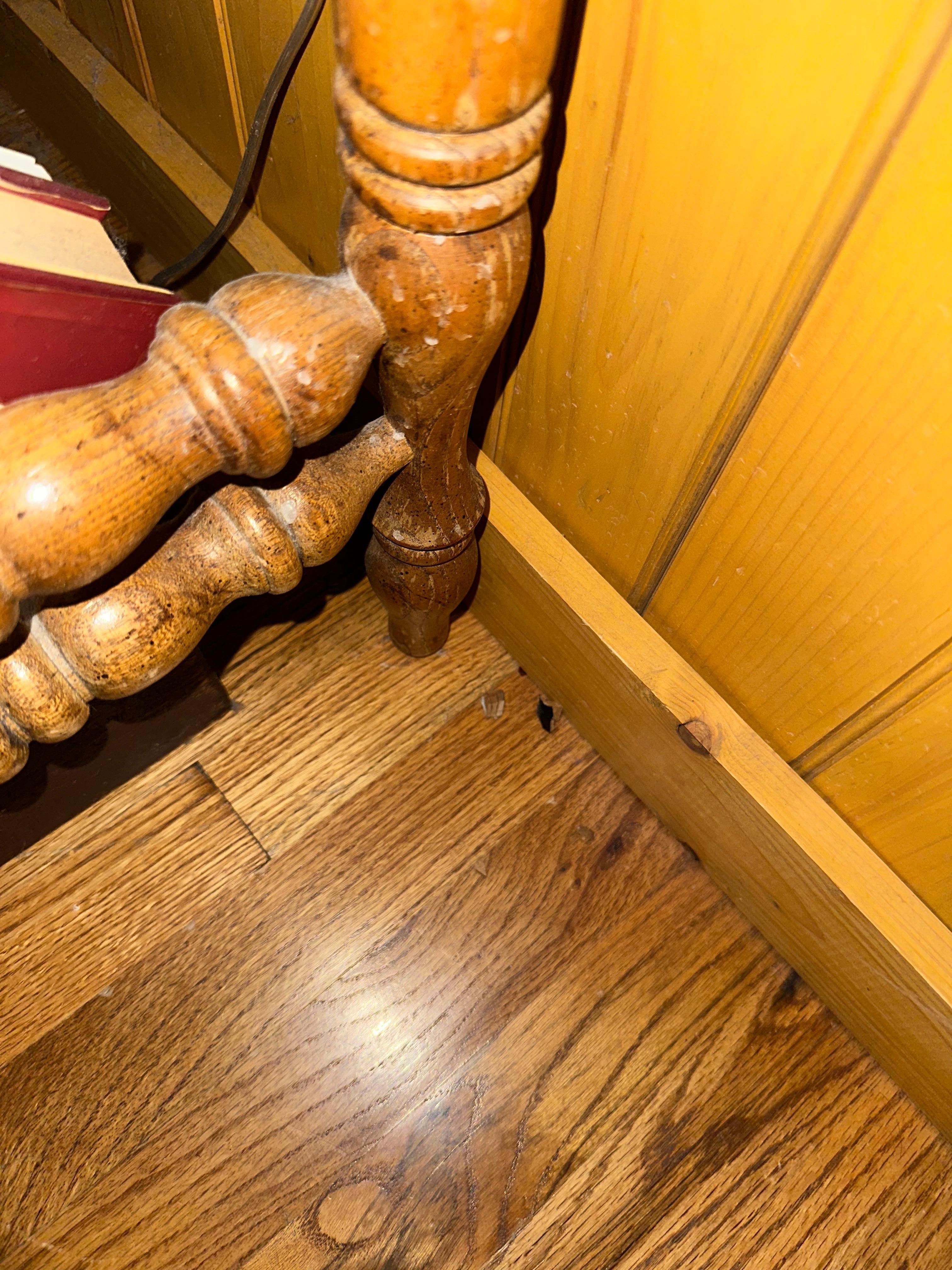 Dust around night stand 