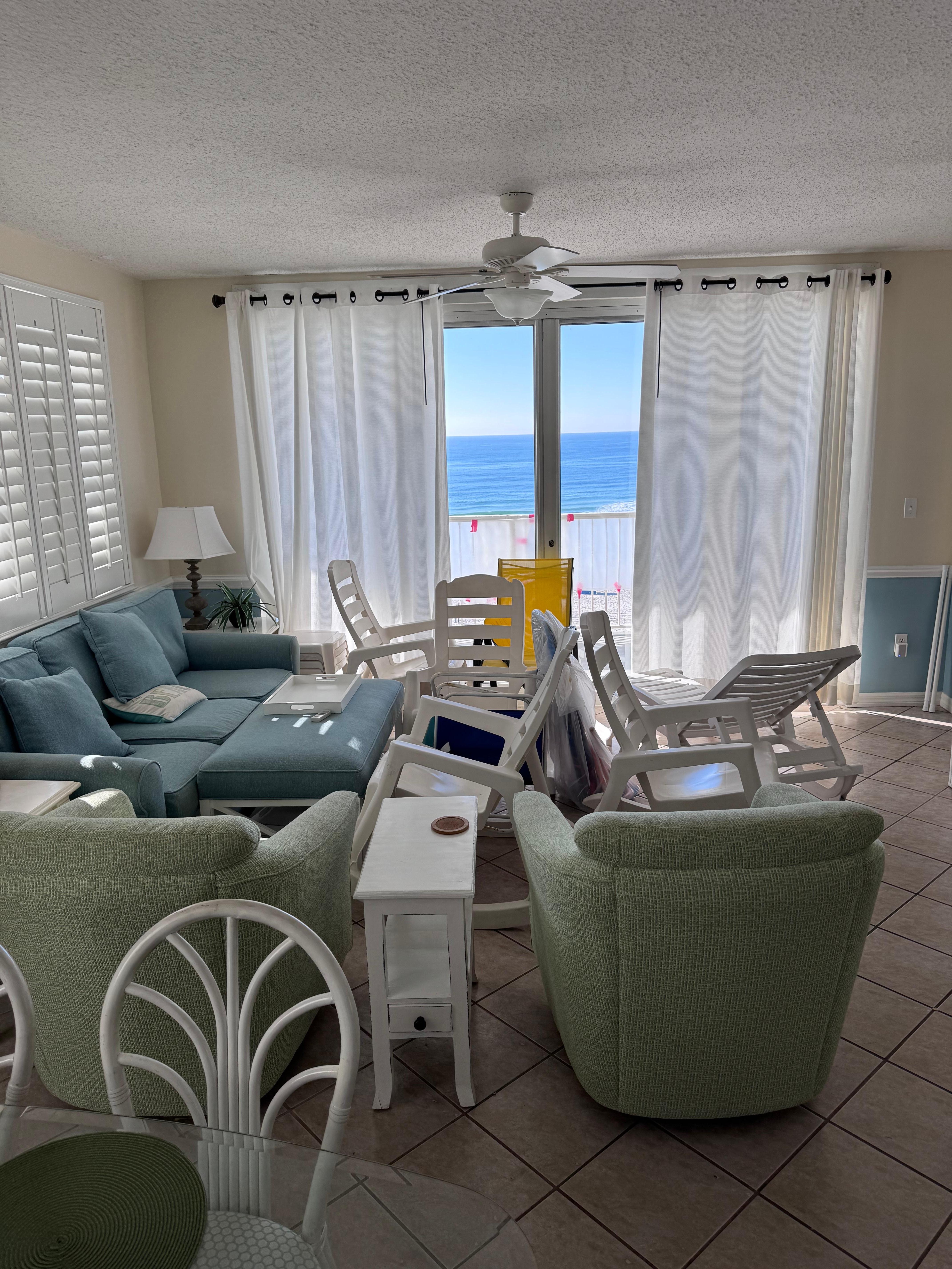 Living room with balcony furniture 