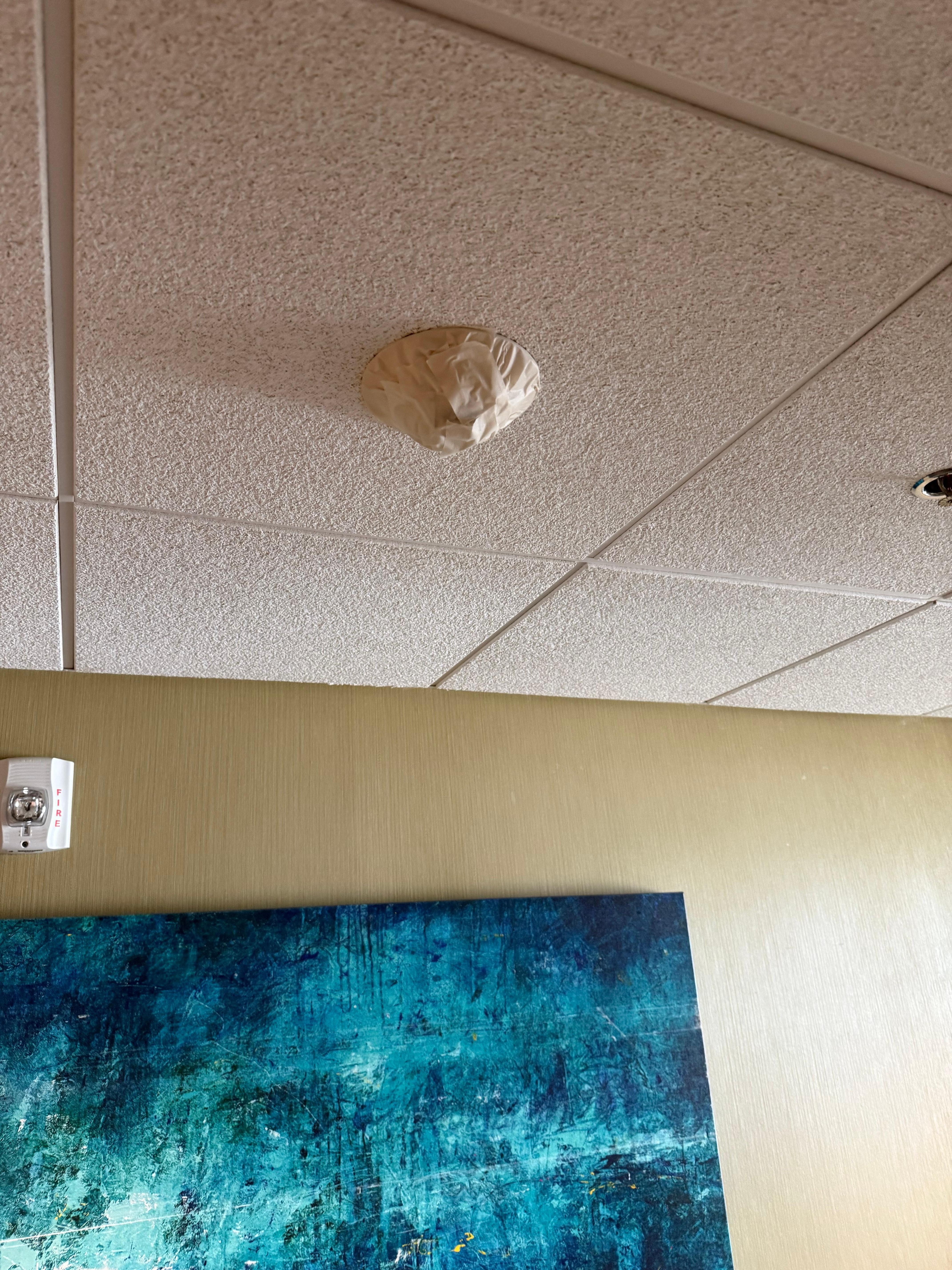 All smoke detectors covered with tape