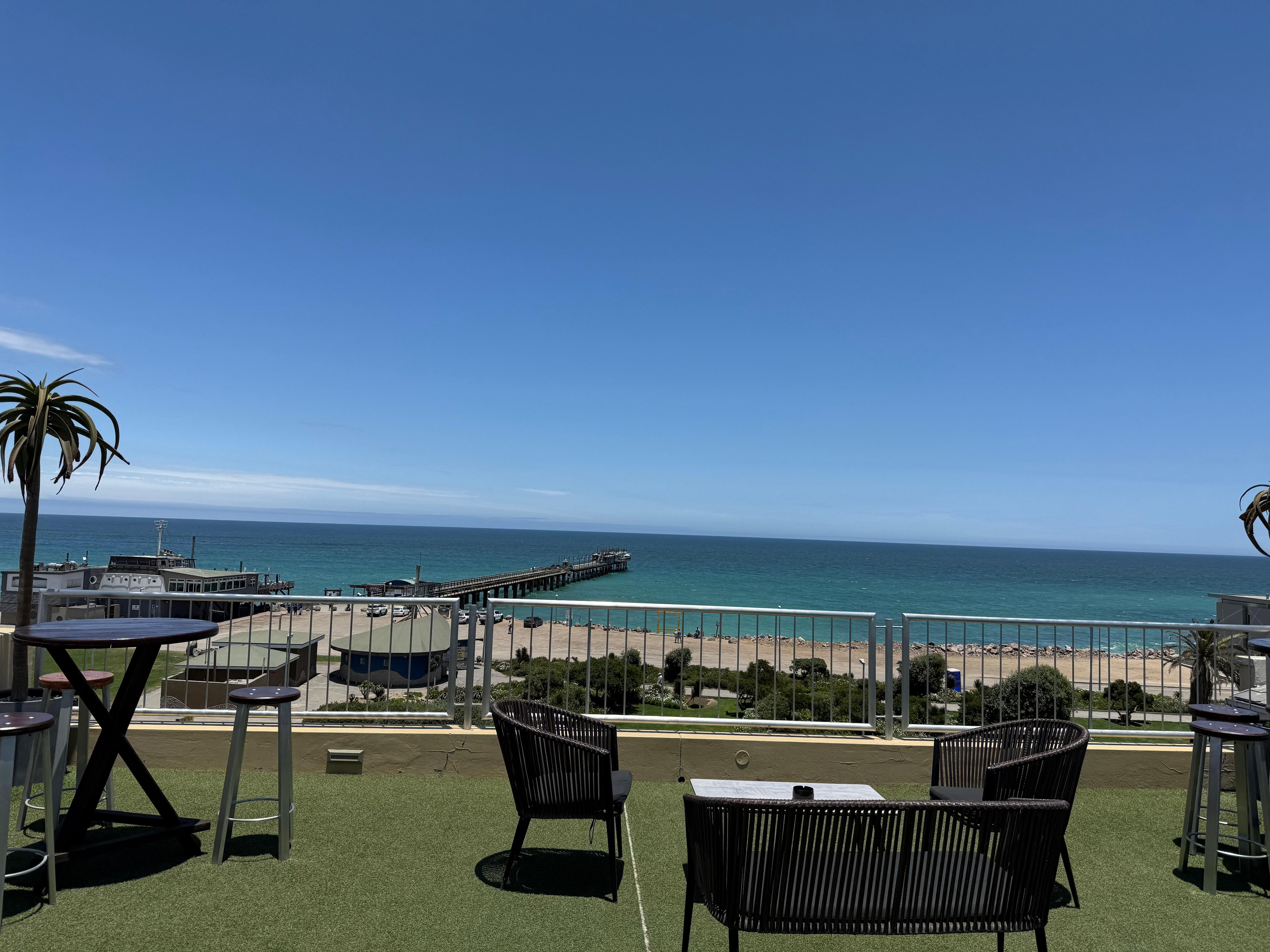 The rooftop terrace.