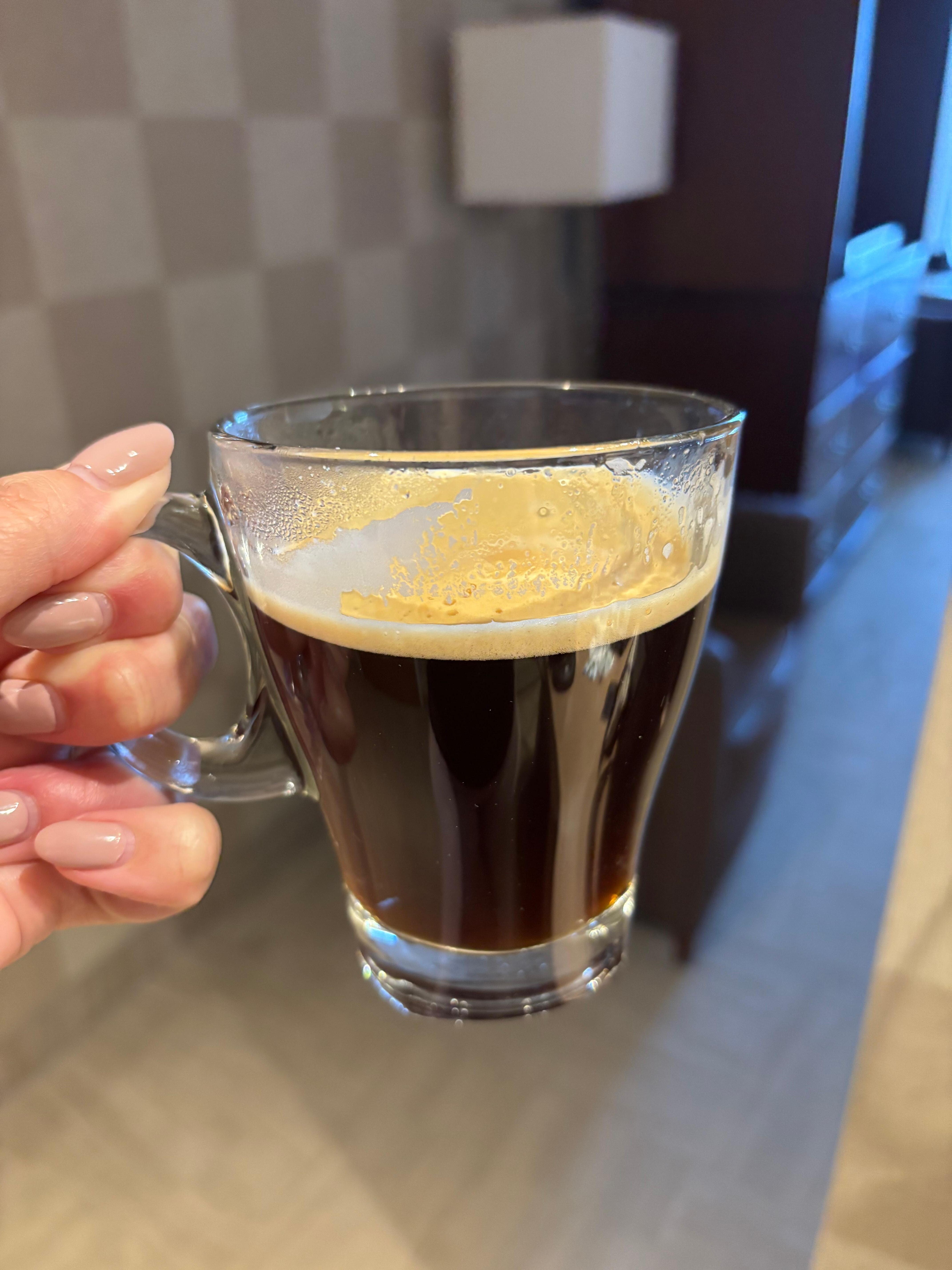 Enjoying an espresso in the room!