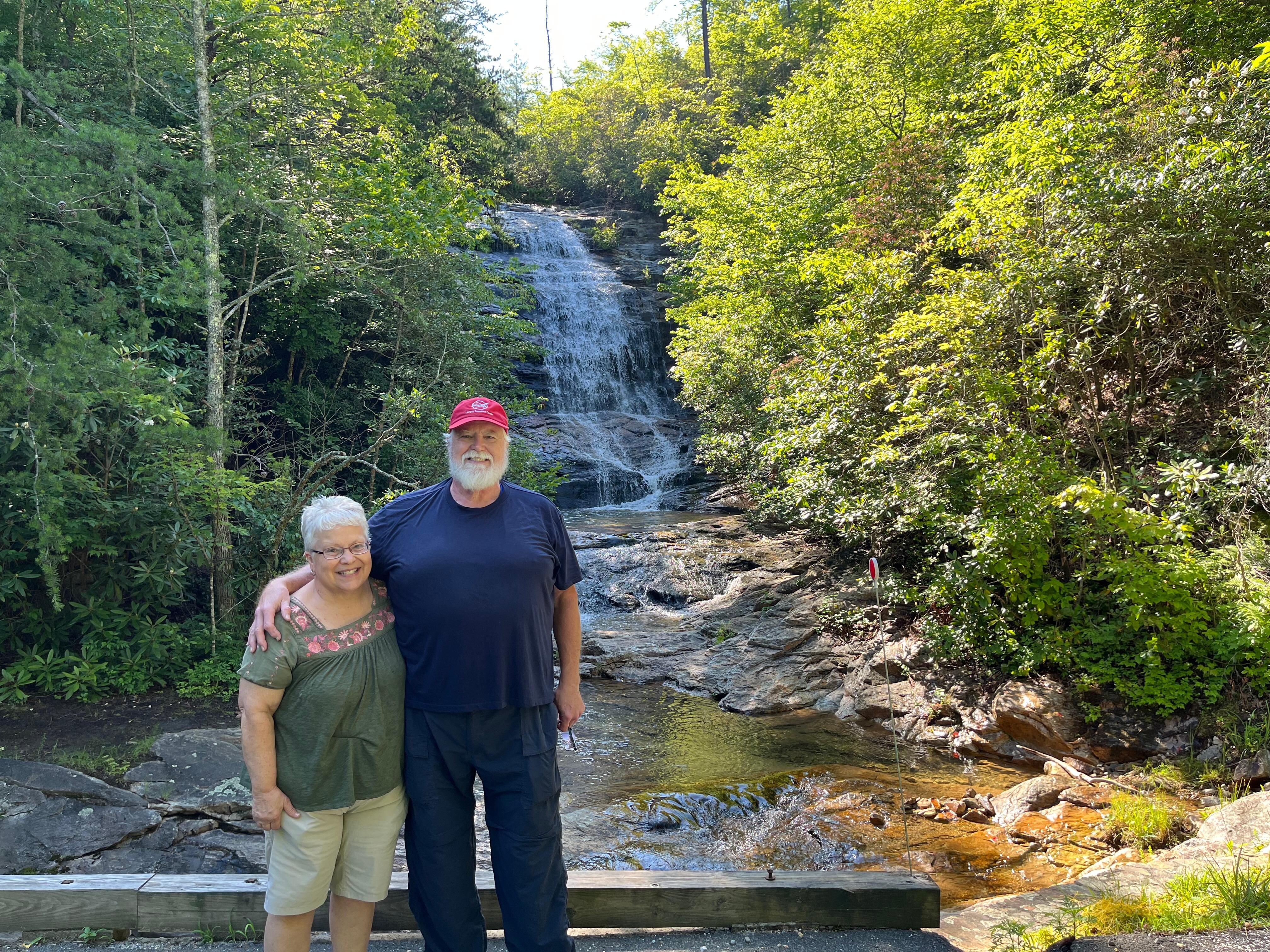 My wife and I on the way home, at the falls!
