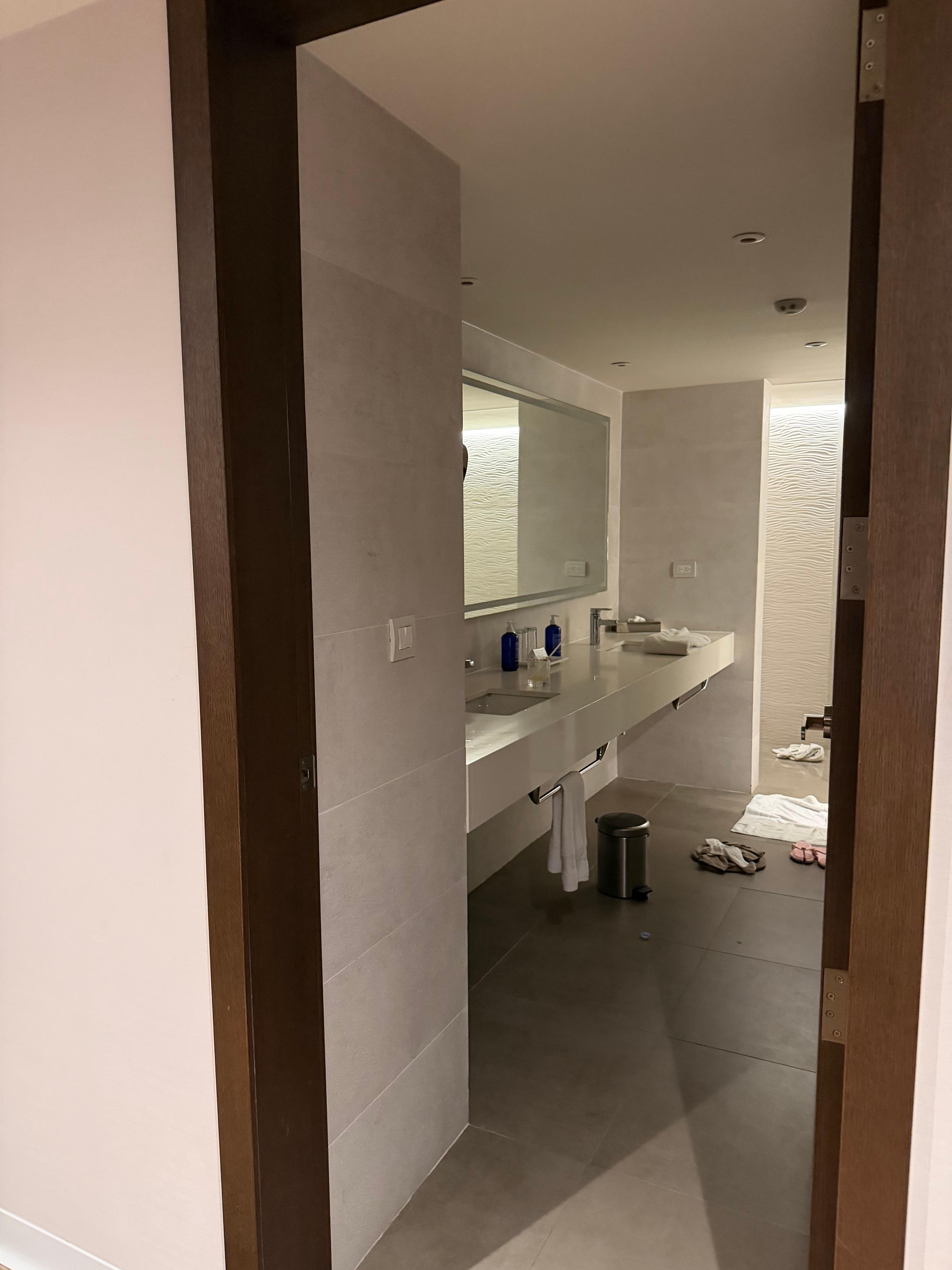 And this is the restroom a Jack and Jill with a large walk-in shower, beautiful