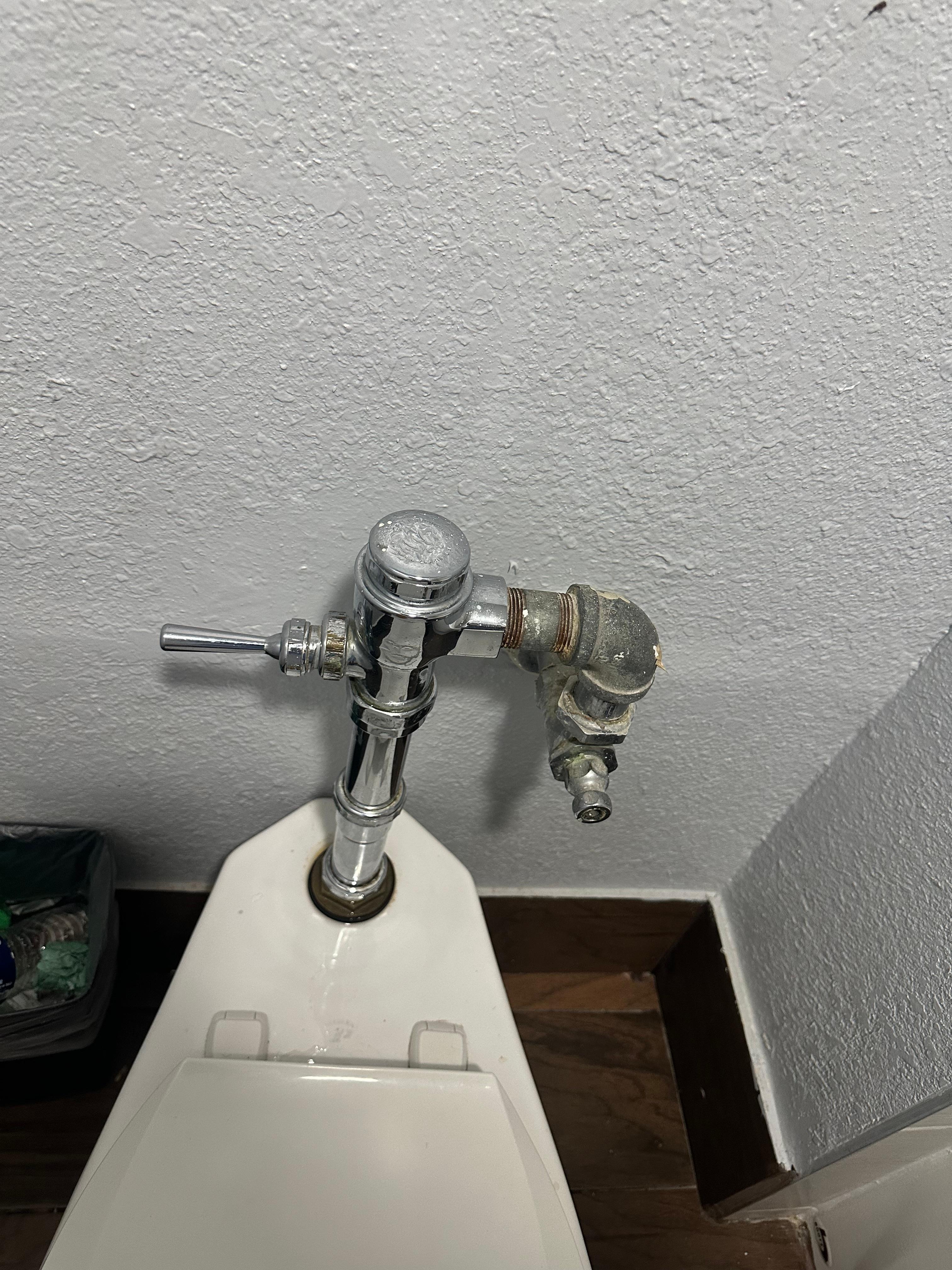 Old plumbing for the toilet 